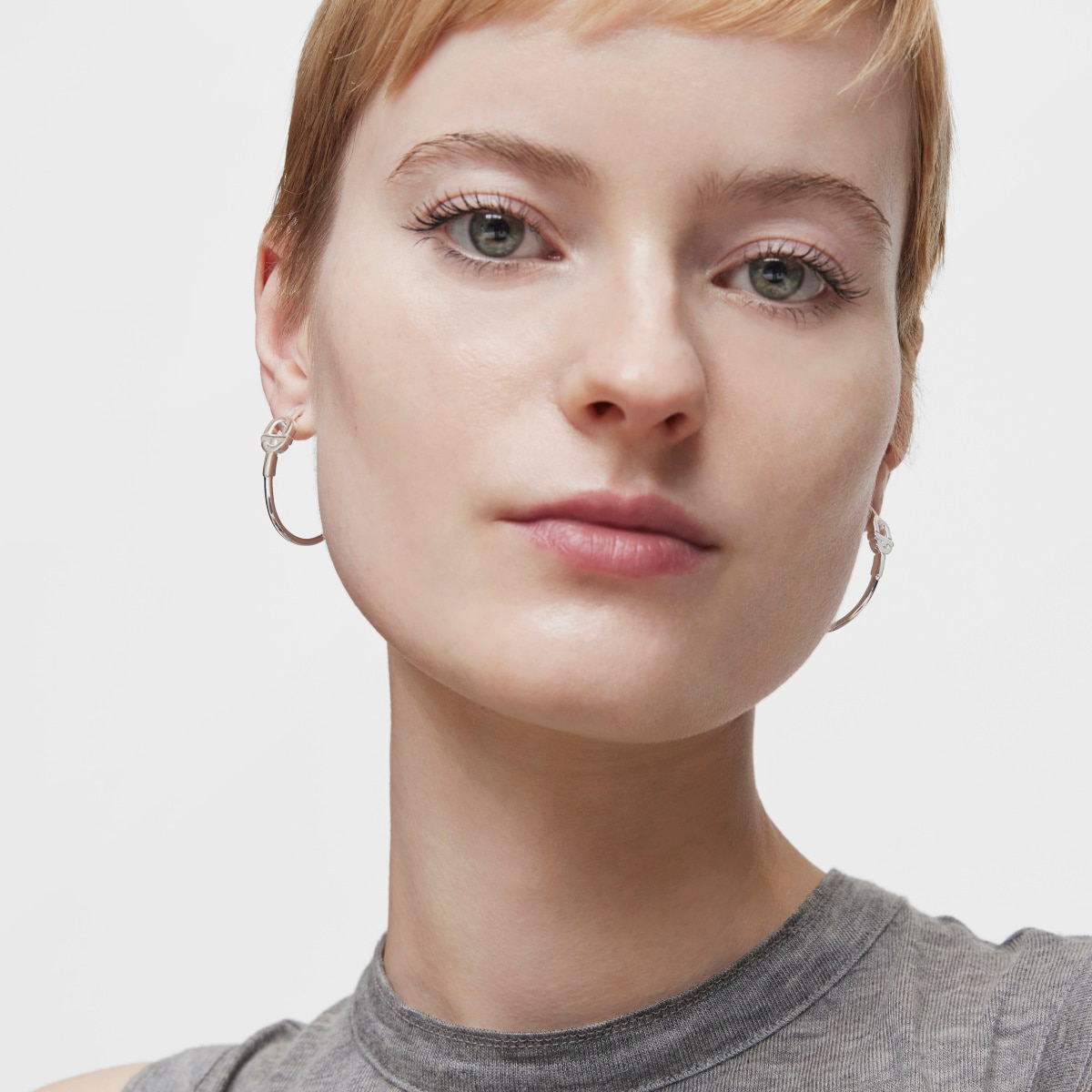 Long silver Hoop earrings with motif TOUS MANIFESTO