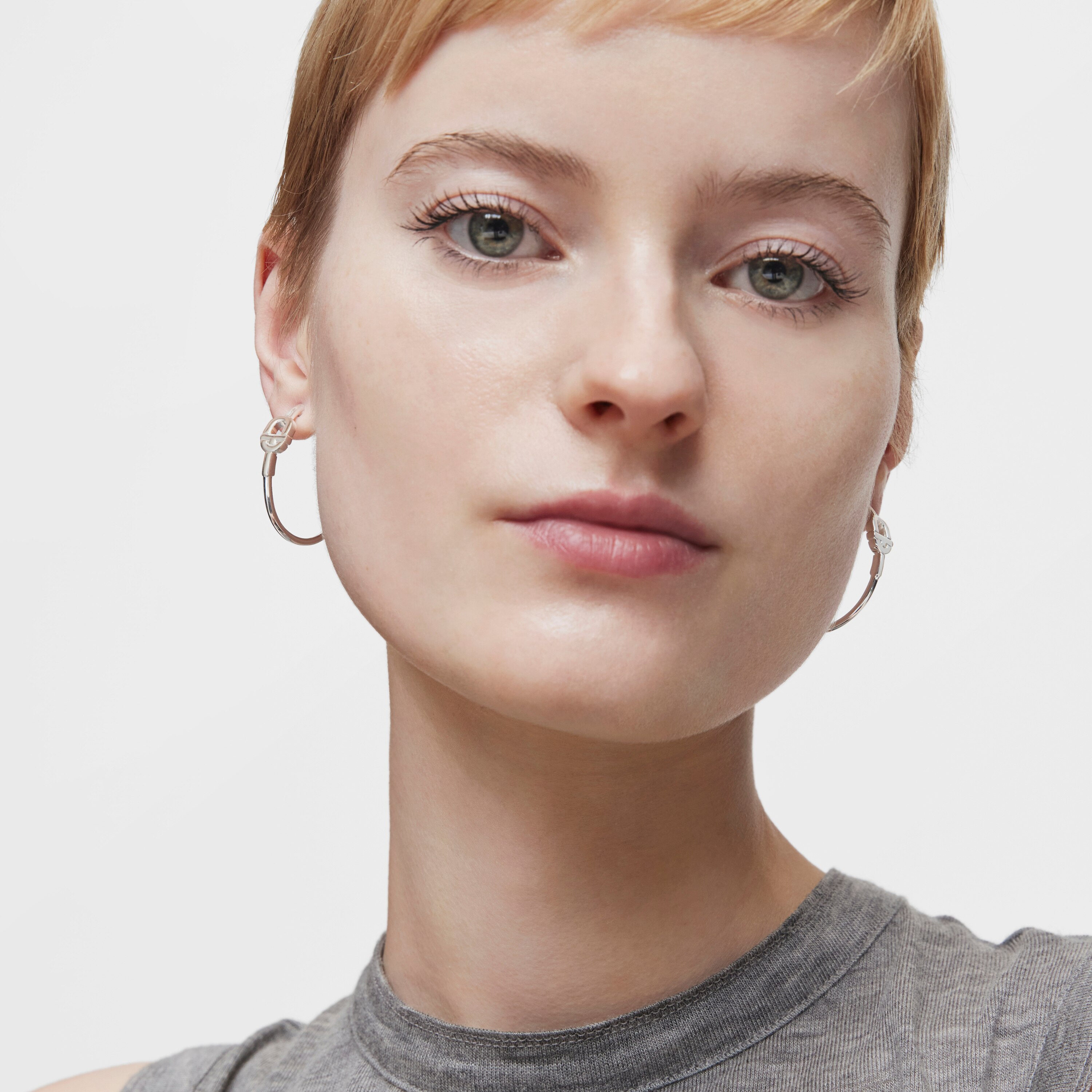 Long silver Hoop earrings with motif TOUS MANIFESTO