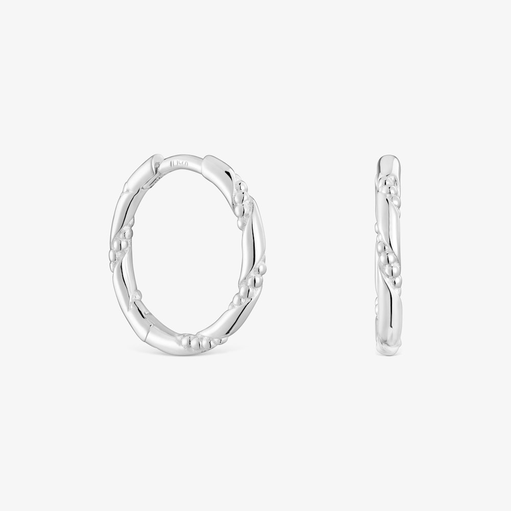 Pendientes de aro de plata 12 mm Twisted