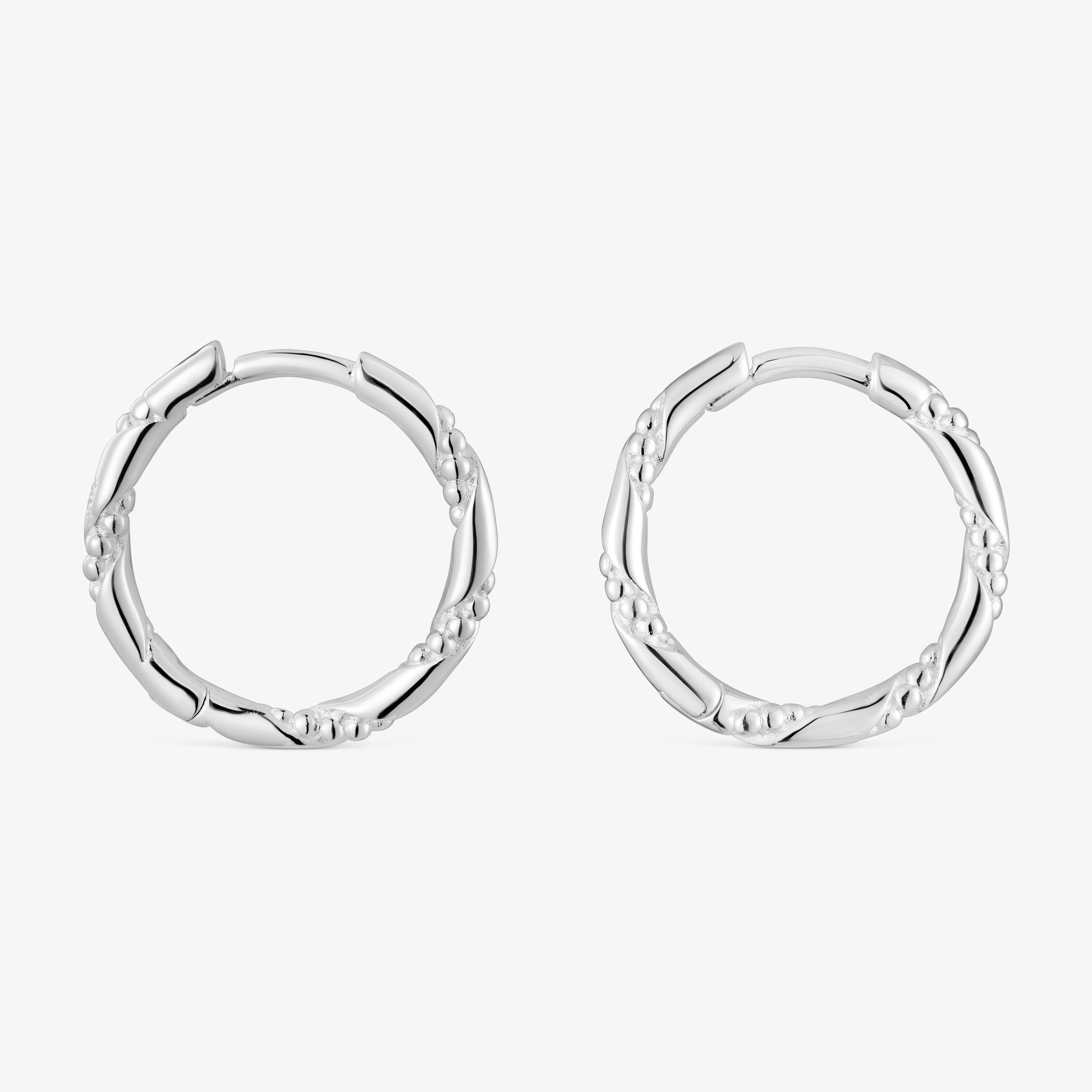 Twisted 12 mm silver Hoop earrings