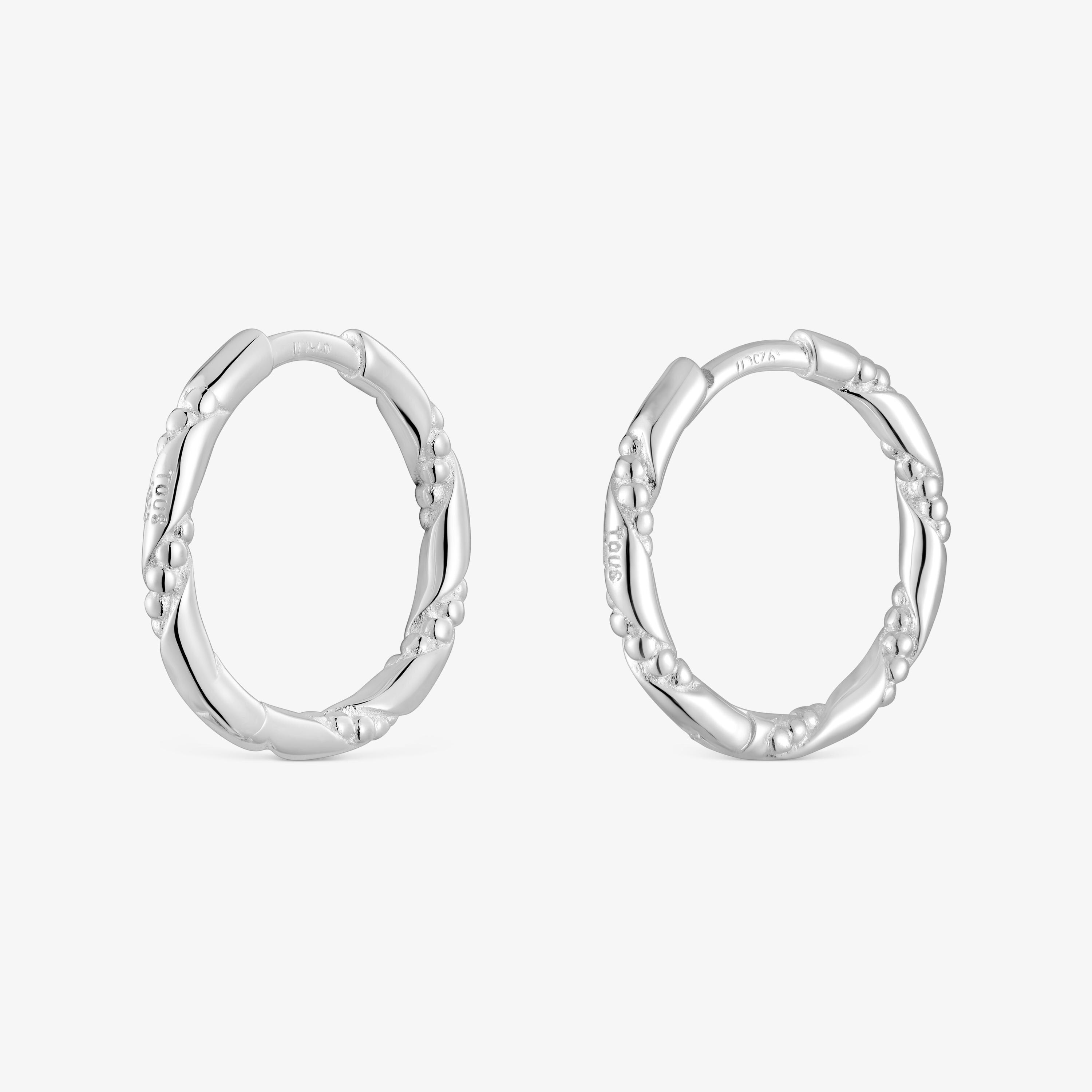 Twisted 12 mm silver Hoop earrings