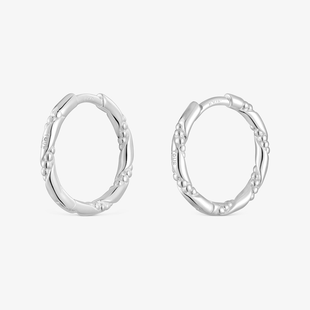 Pendientes de aro de plata 12 mm Twisted