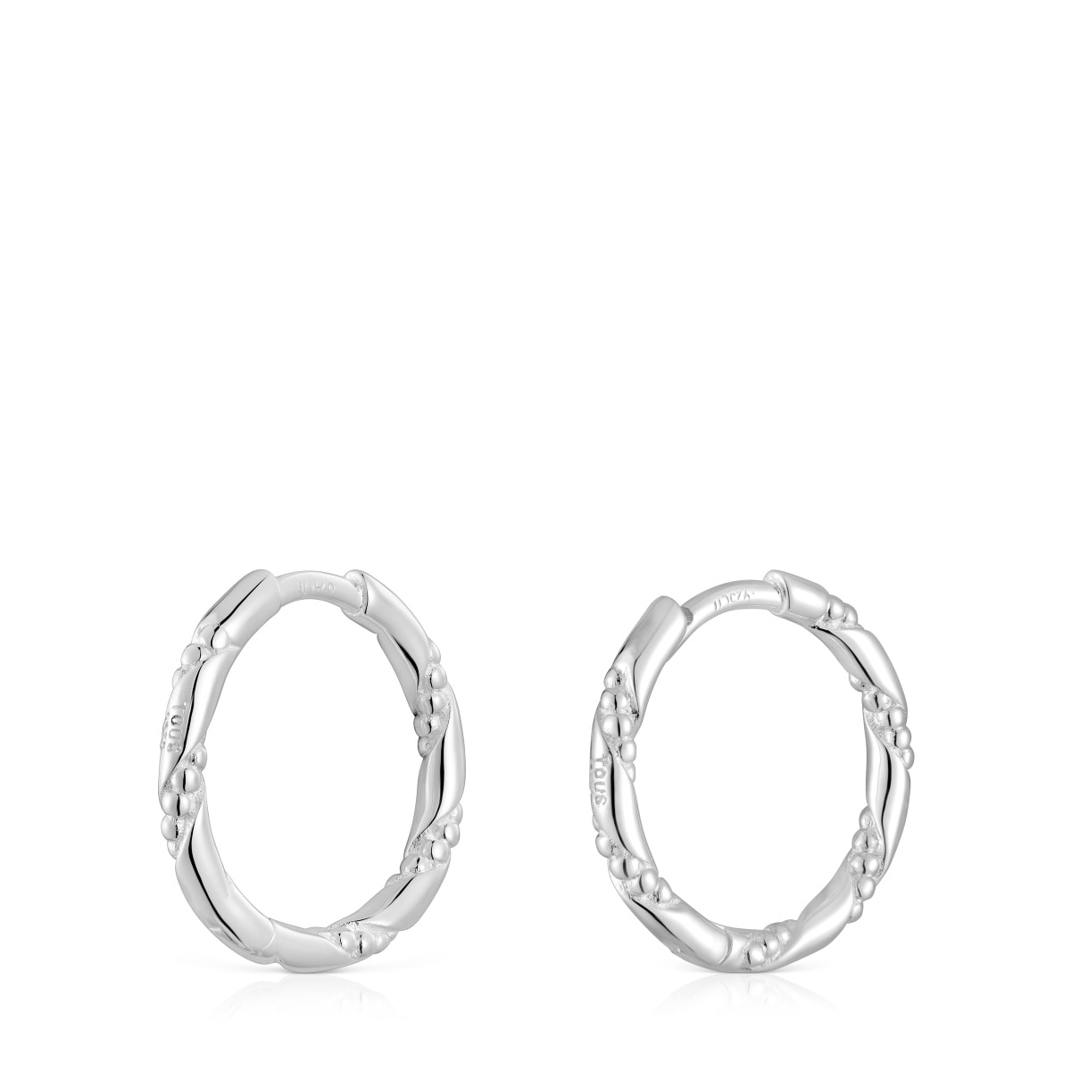 Pendientes de aro de plata 12 mm Twisted
