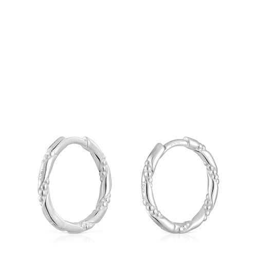 Twisted 12 mm silver Hoop earrings