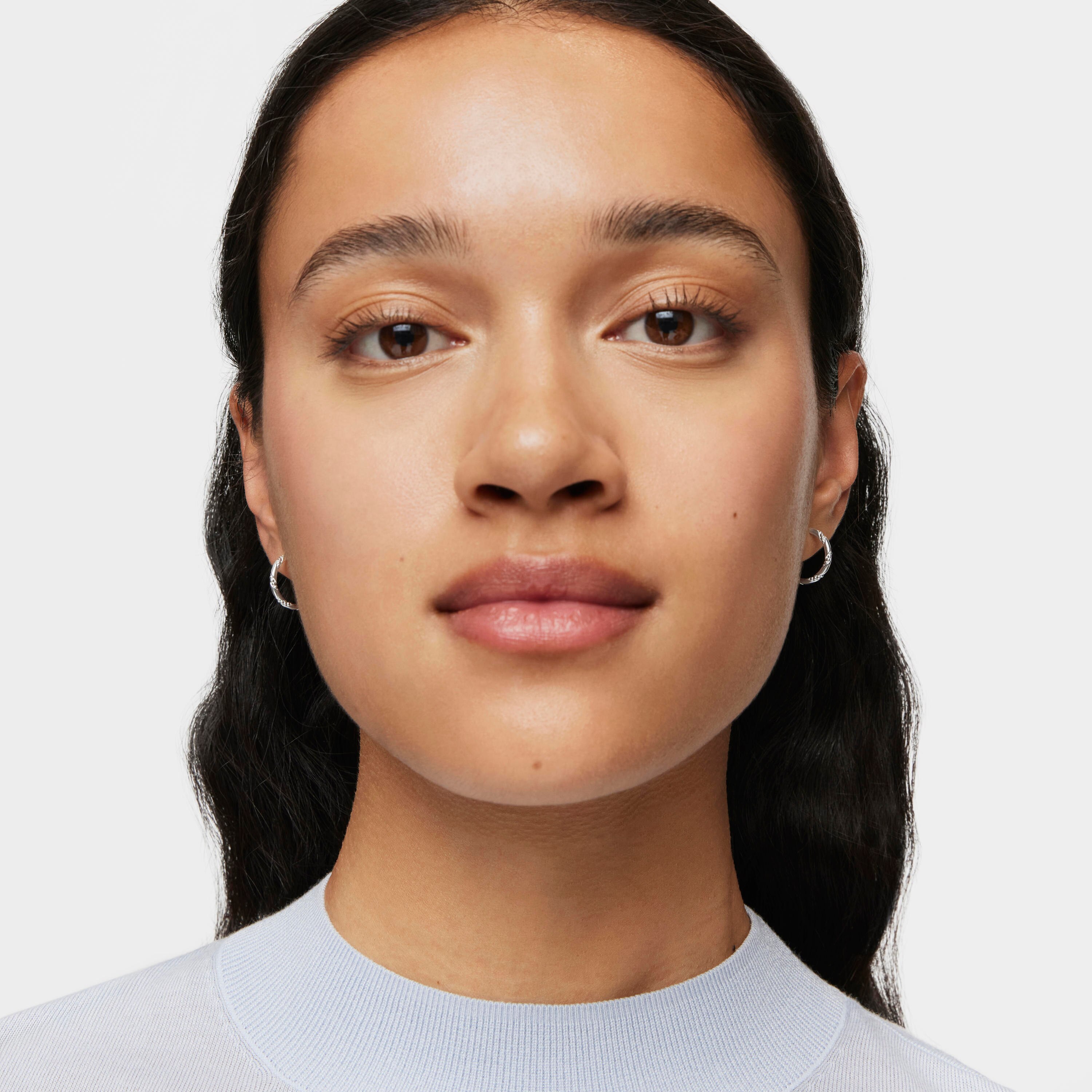 Twisted 12 mm silver Hoop earrings