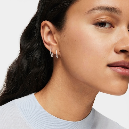Twisted 12 mm silver Hoop earrings