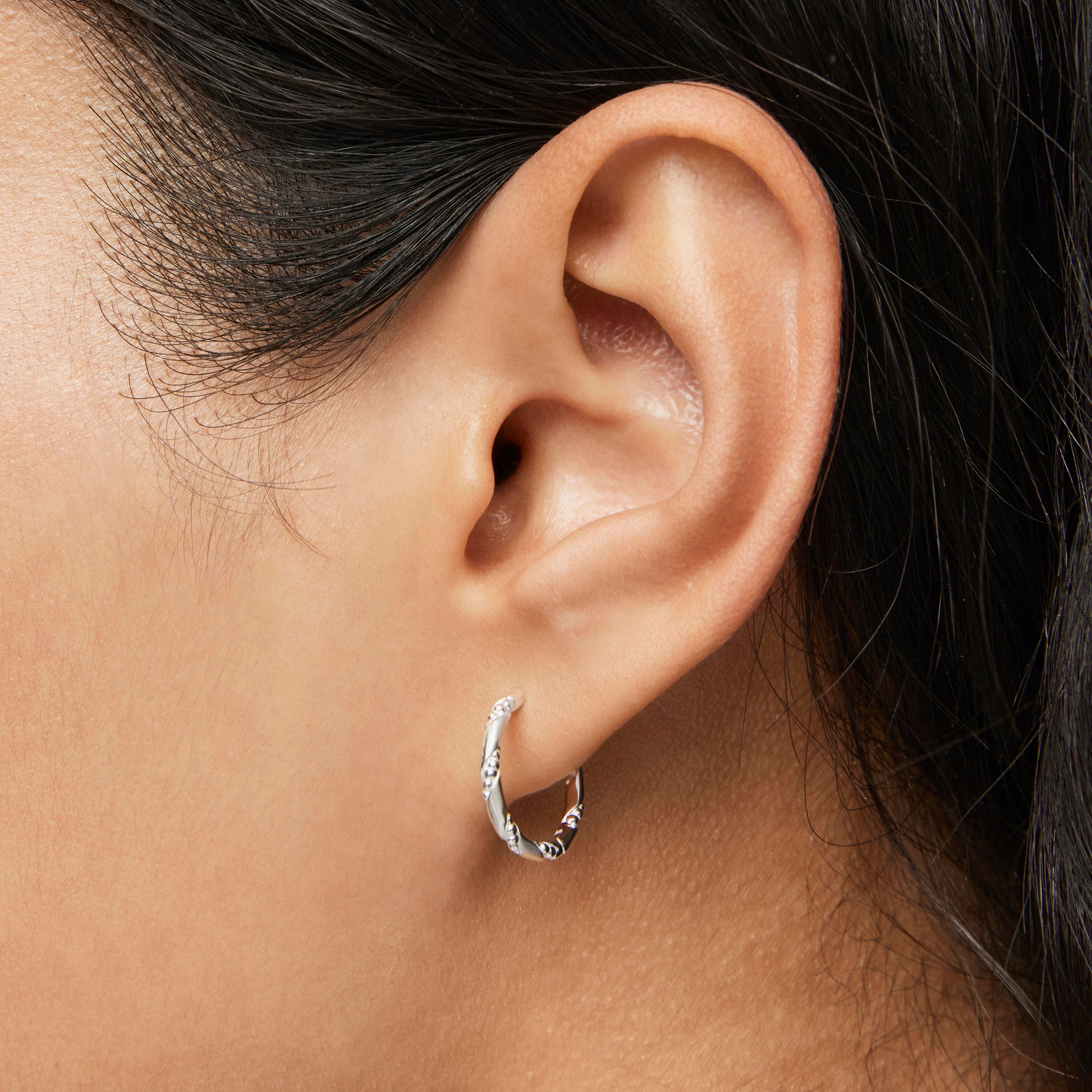 Twisted 12 mm silver Hoop earrings