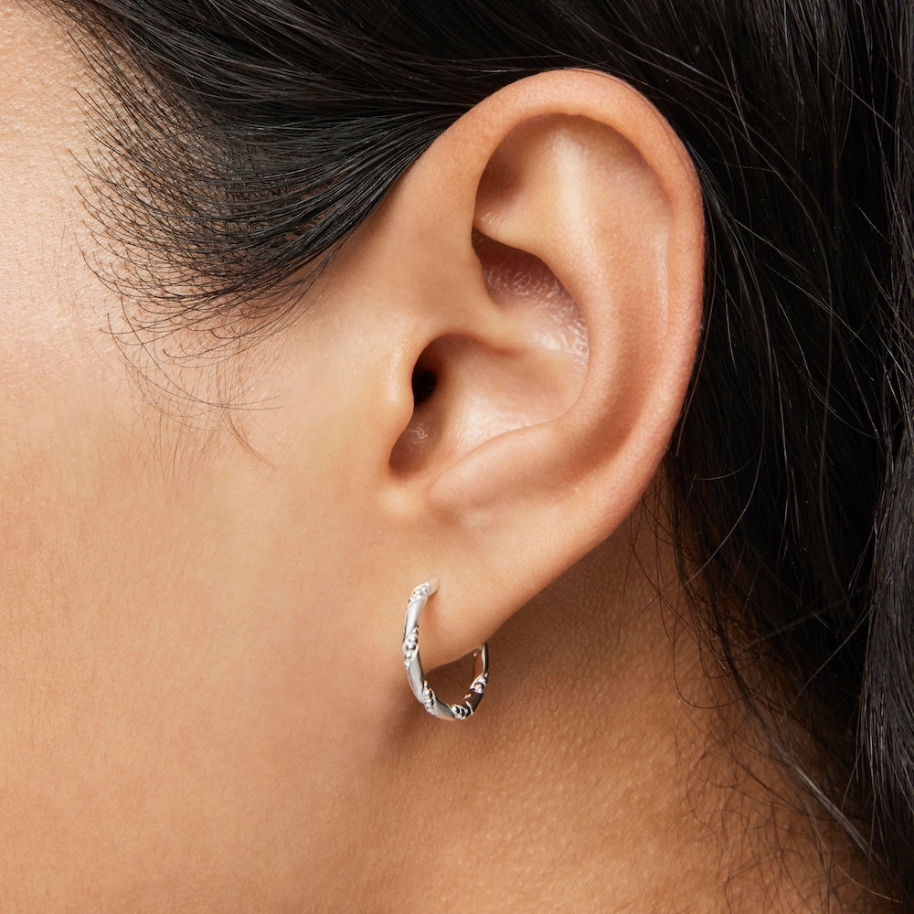 Pendientes de aro de plata 12 mm Twisted