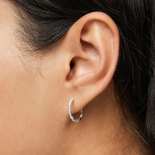 Twisted 12 mm silver Hoop earrings