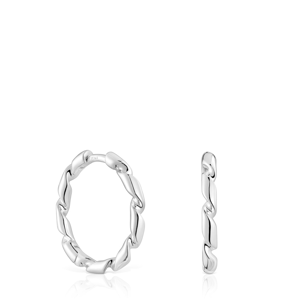 Twisted 15 mm silver Hoop earrings