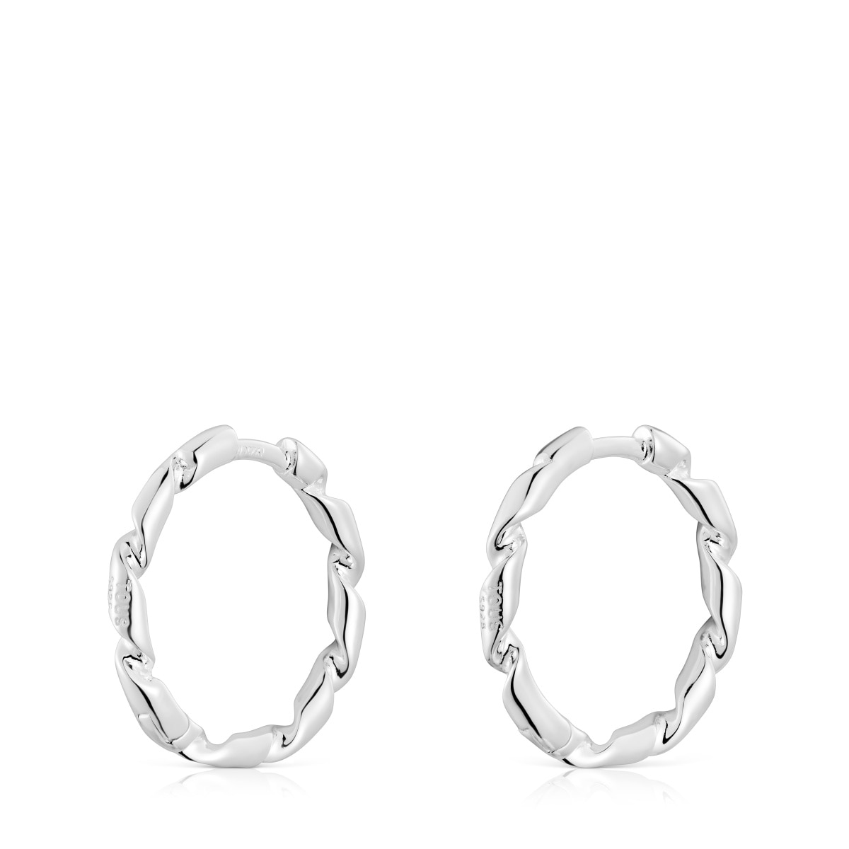 Twisted 15 mm silver Hoop earrings