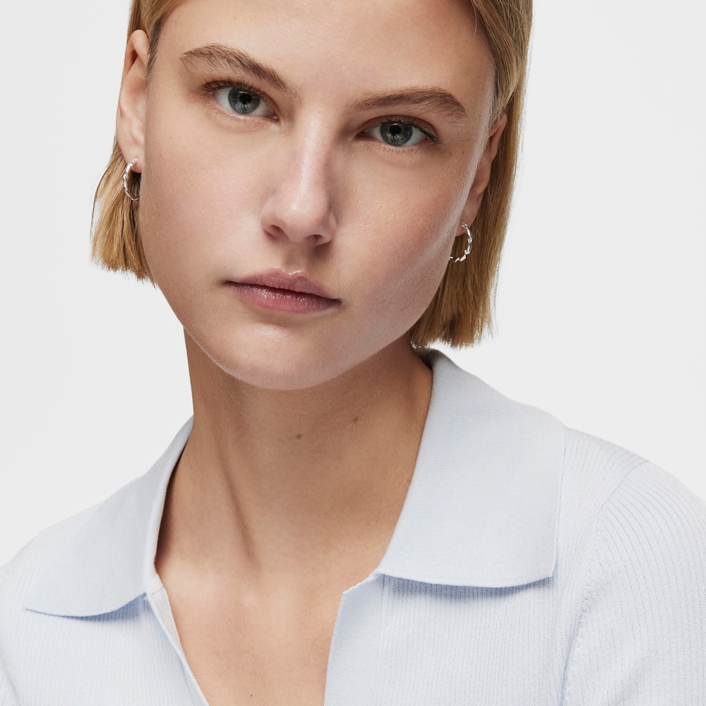 Twisted 15&nbsp;mm silver Hoop earrings