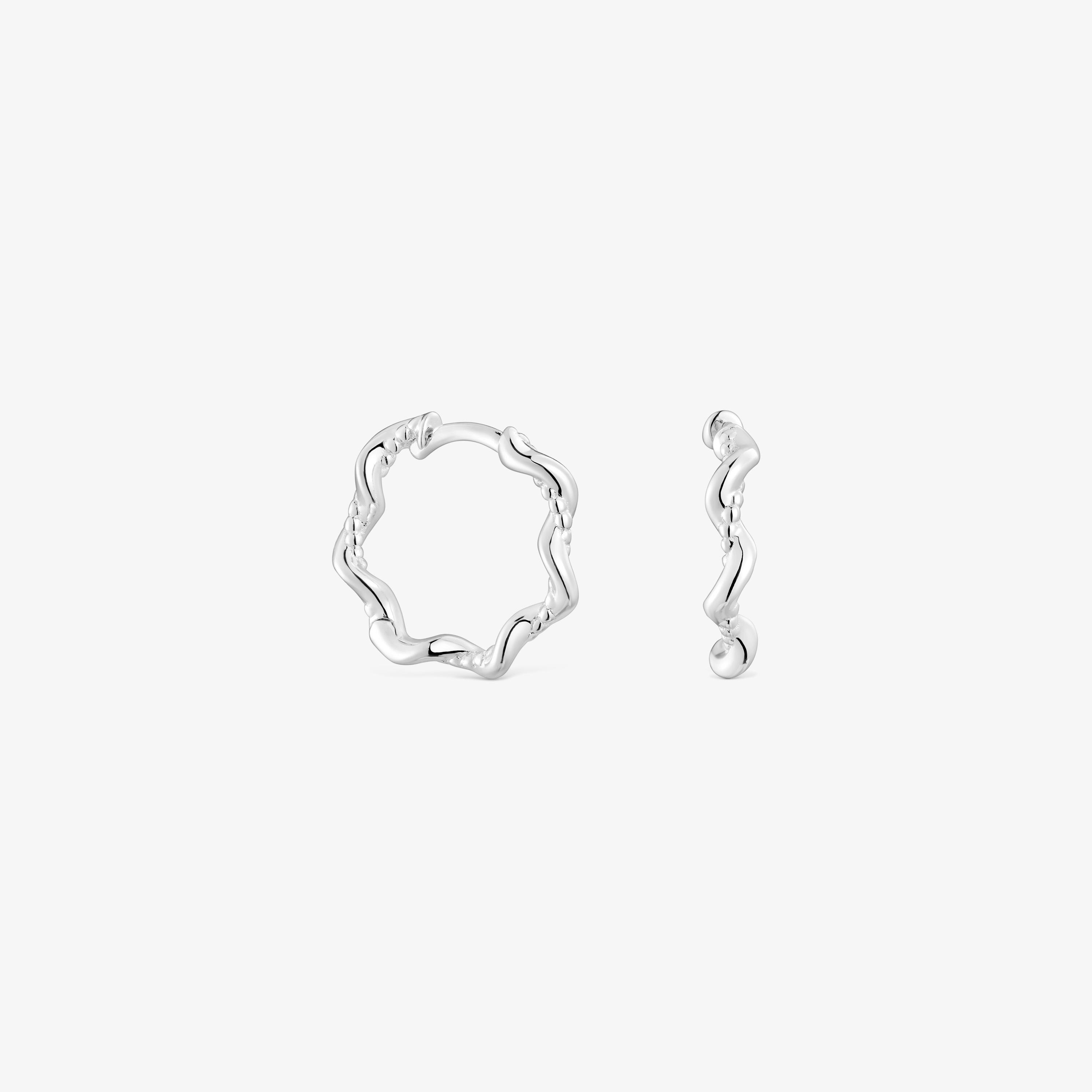 Twisted 10 mm silver Hoop earrings