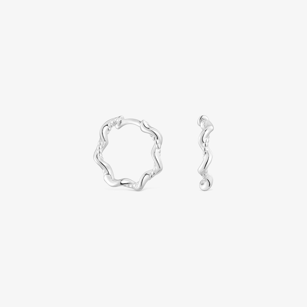 Pendientes de aro de plata 10 mm Twisted