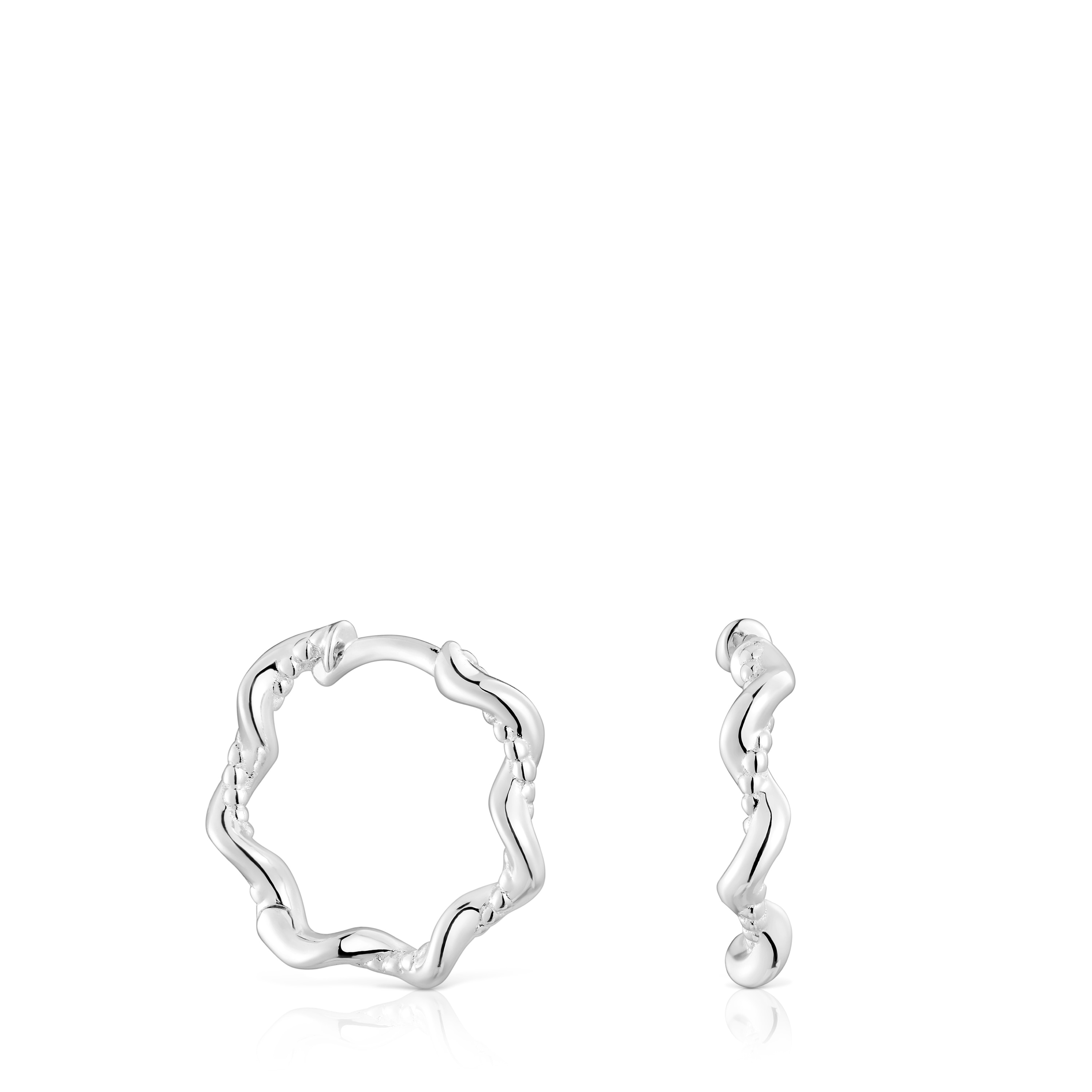 Twisted 10 mm silver Hoop earrings