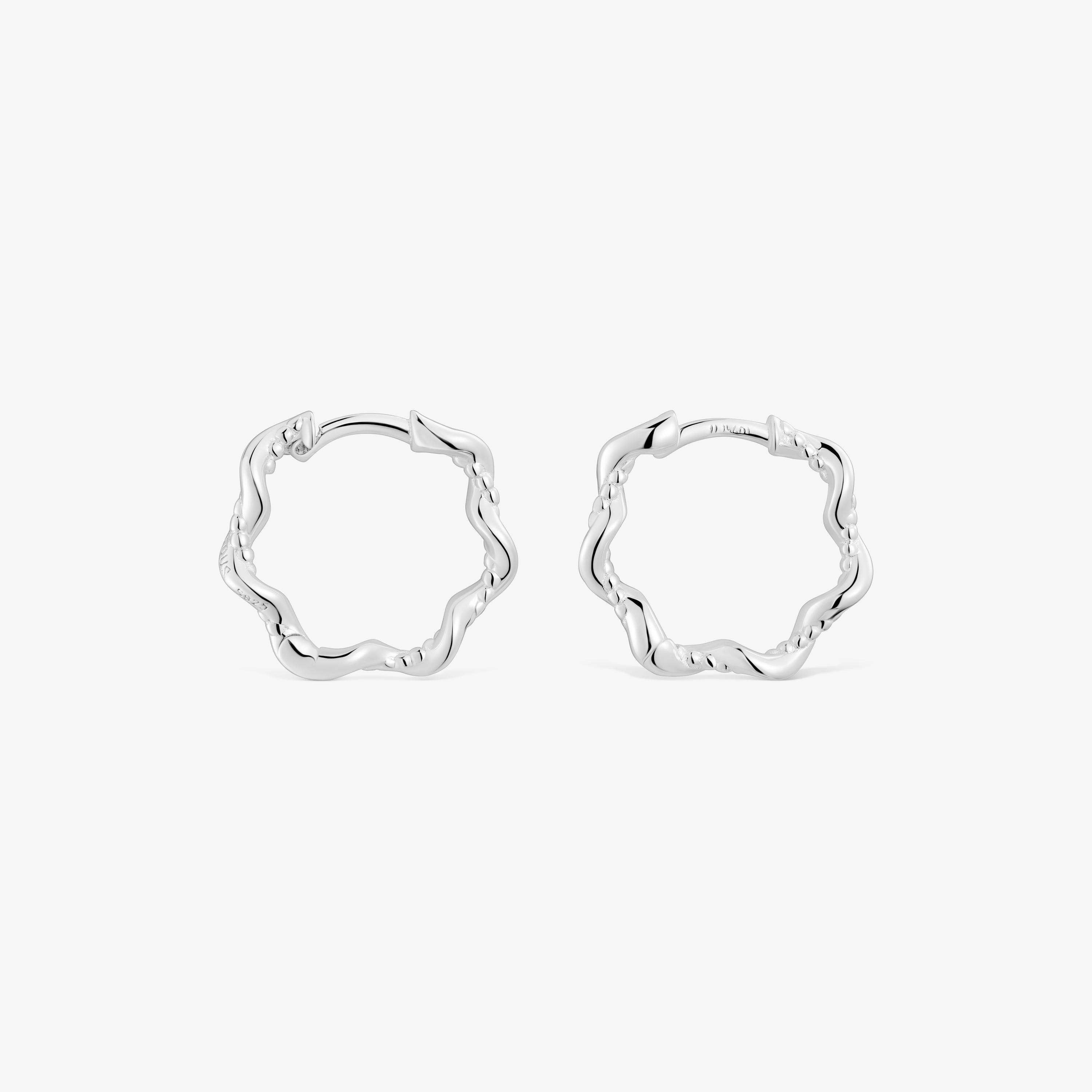 Twisted 10 mm silver Hoop earrings
