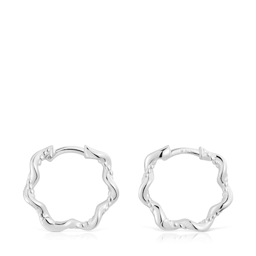 Twisted 10 mm silver Hoop earrings