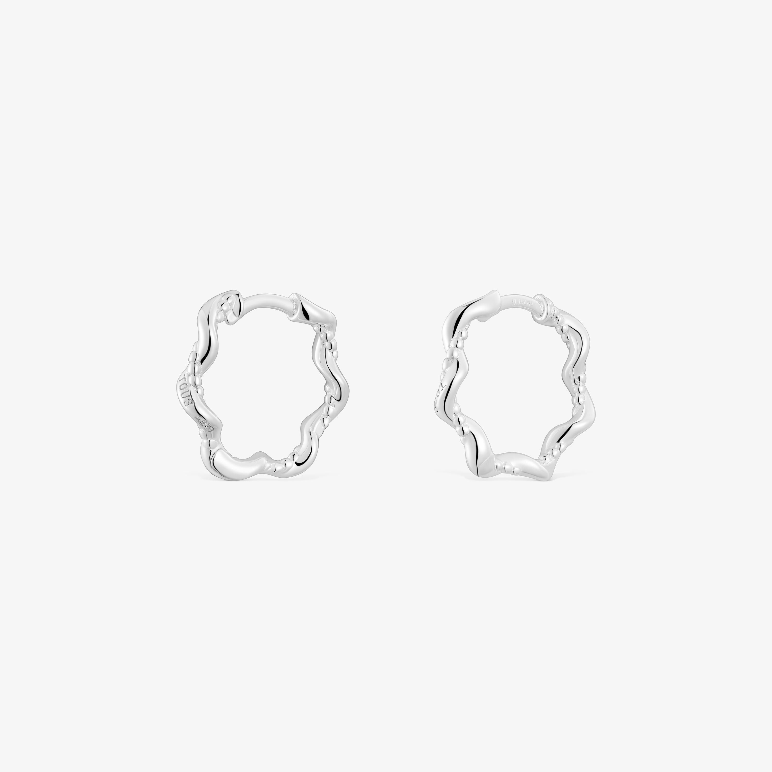 Twisted 10 mm silver Hoop earrings
