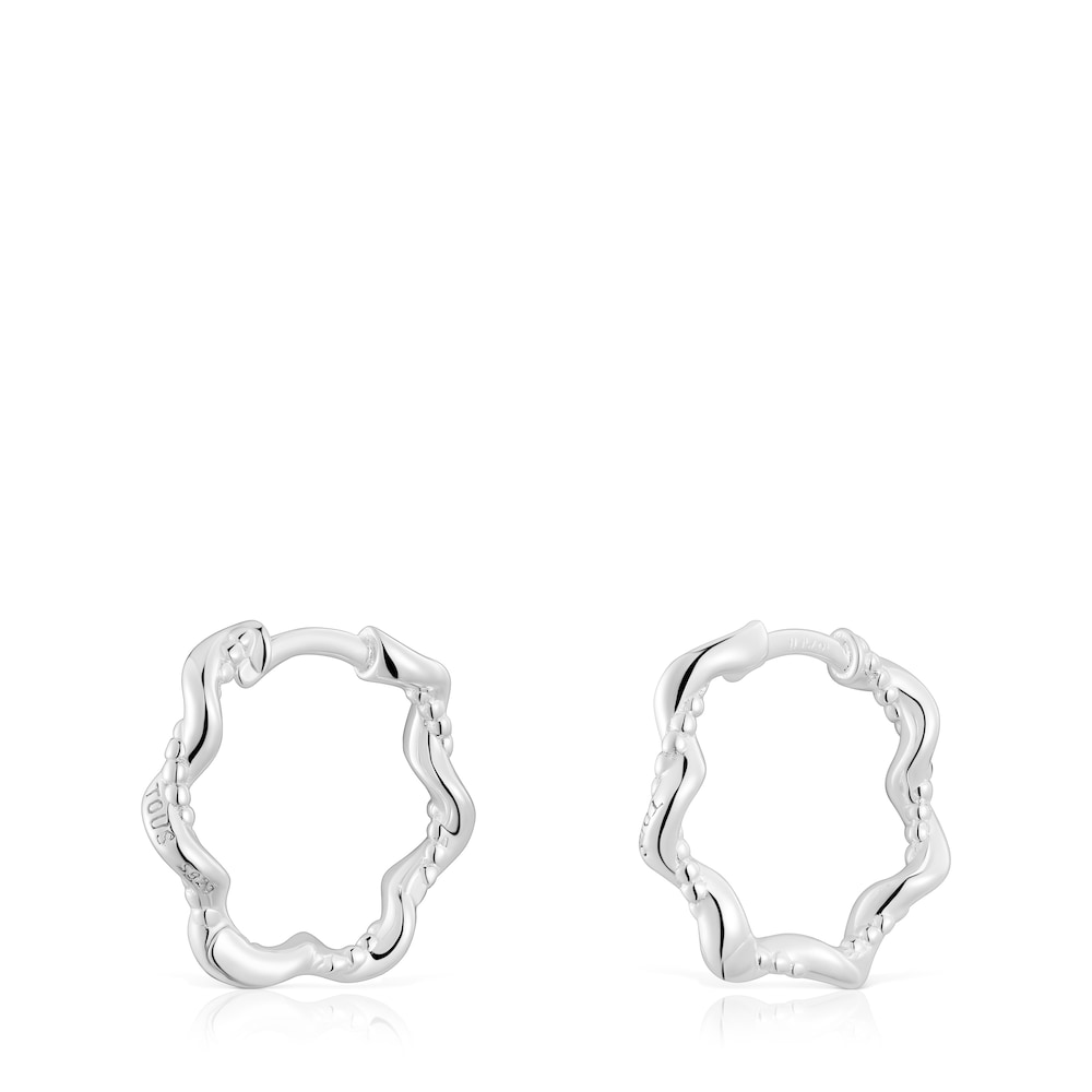 Twisted 10 mm silver Hoop earrings image number 2