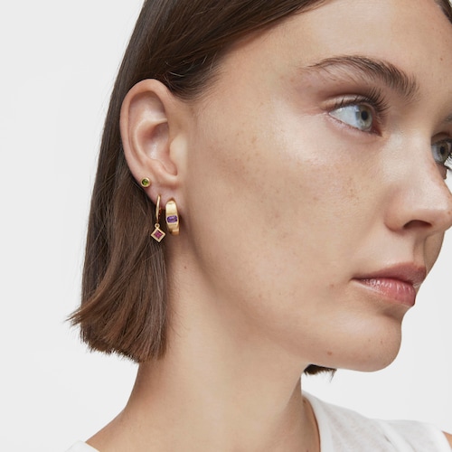Short Hoop earrings with 18kt gold plating over silver and amethyst TOUS Basic Colors