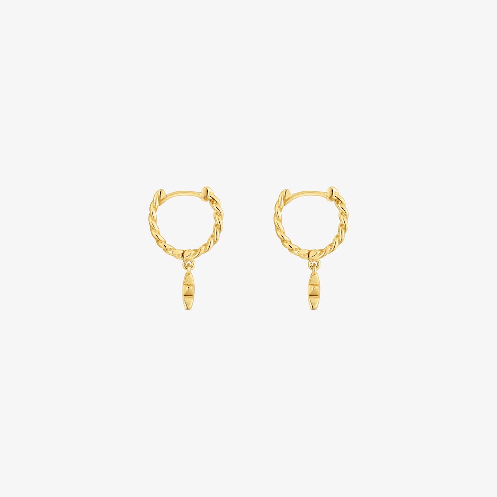 Short Hoop earrings with 18K gold vermeil and star motif Bold Motif