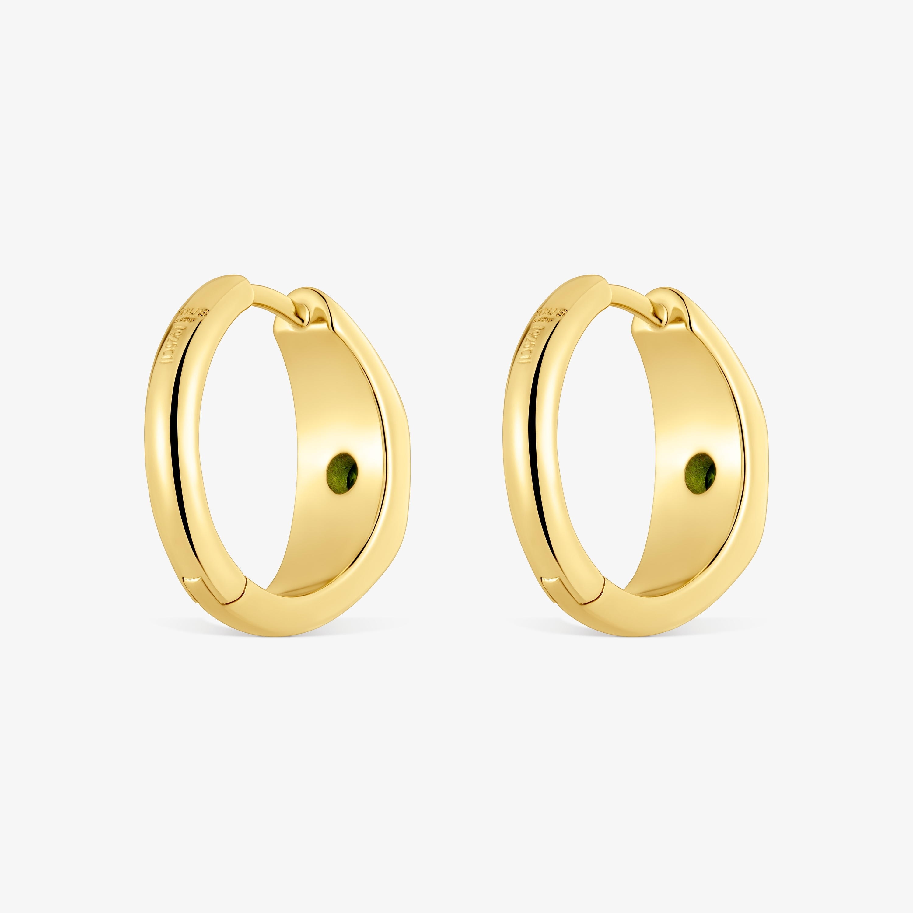 Short Hoop earrings with 18K gold vermeil and chrome diopside TOUS