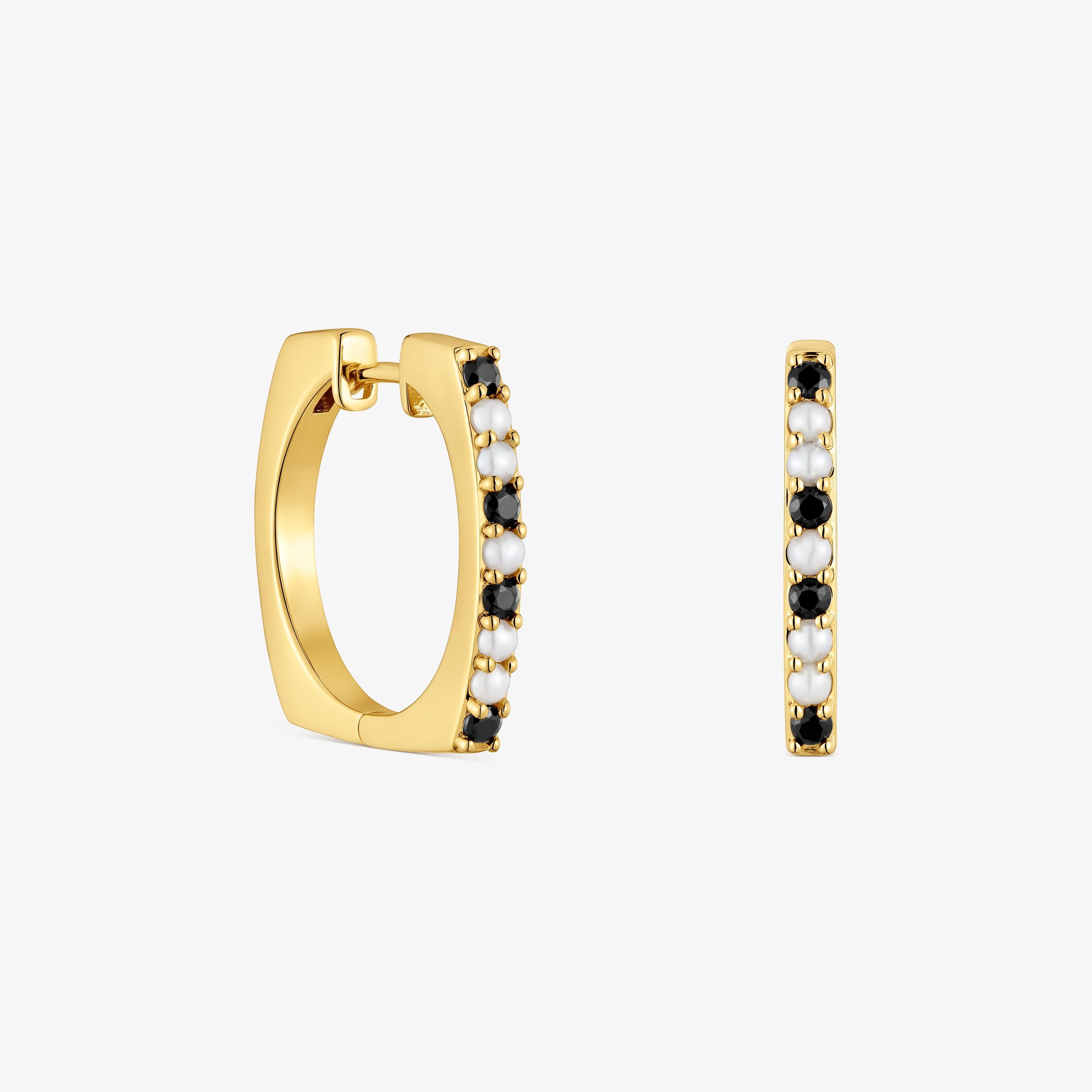 Short Hoop earrings with 18K gold vermeil and gemstones TOUS Basic Colors