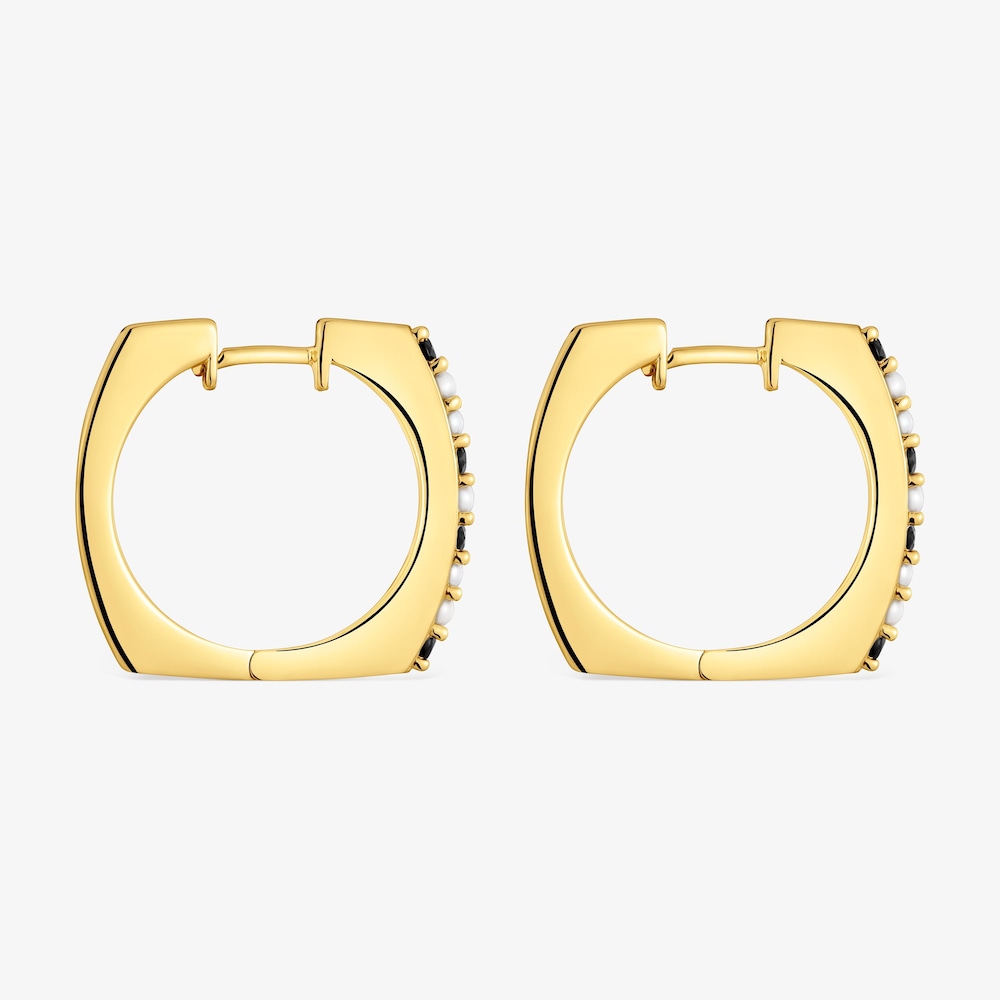 Kr&aacute;tk&eacute; Kruhov&eacute; n&aacute;u&scaron;nice ze stř&iacute;bra pozlacen&eacute;ho 18kar&aacute;tov&yacute;m zlatem s&nbsp;drah&yacute;mi kameny TOUS Basic Colors