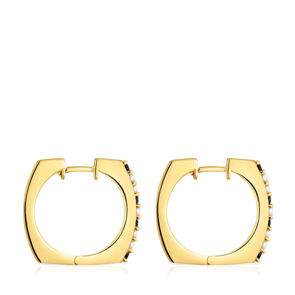 Short Hoop earrings with 18kt gold plating over silver and gemstones TOUS Basic Colors Short Hoop earrings with 18kt gold plating over silver and gemstones TOUS Basic Colors