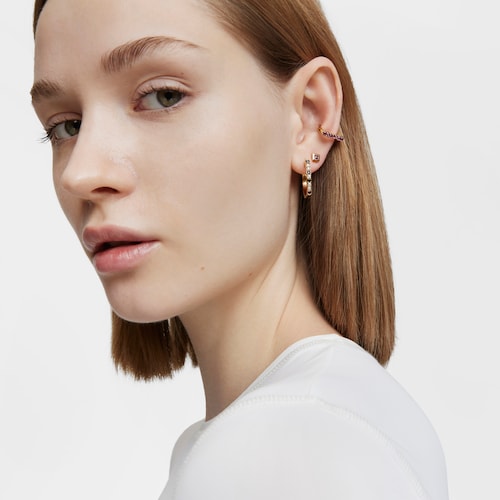 Short Hoop earrings with 18kt gold plating over silver and gemstones TOUS Basic Colors