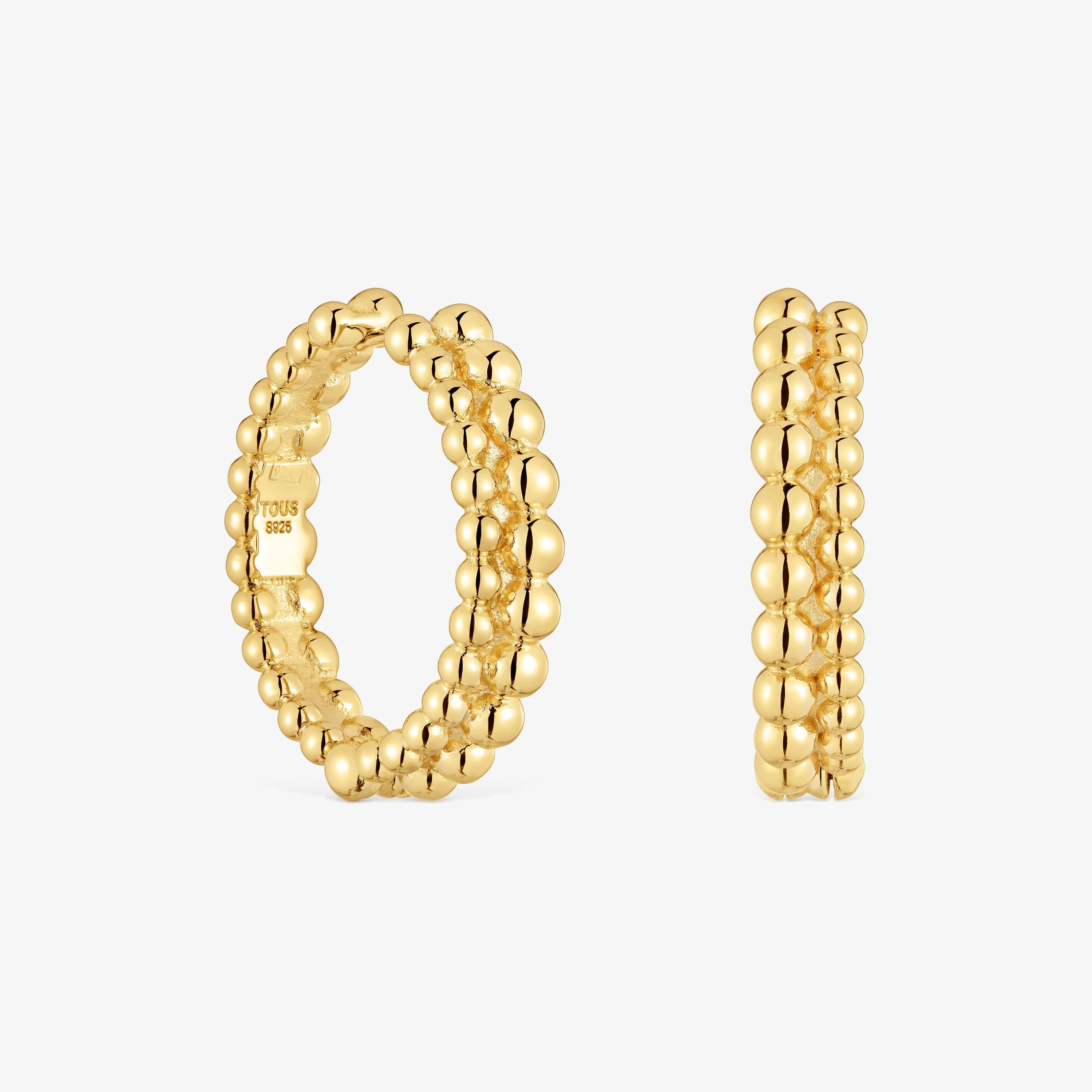 Double Hoop earrings with 18K gold vermeil Gloss