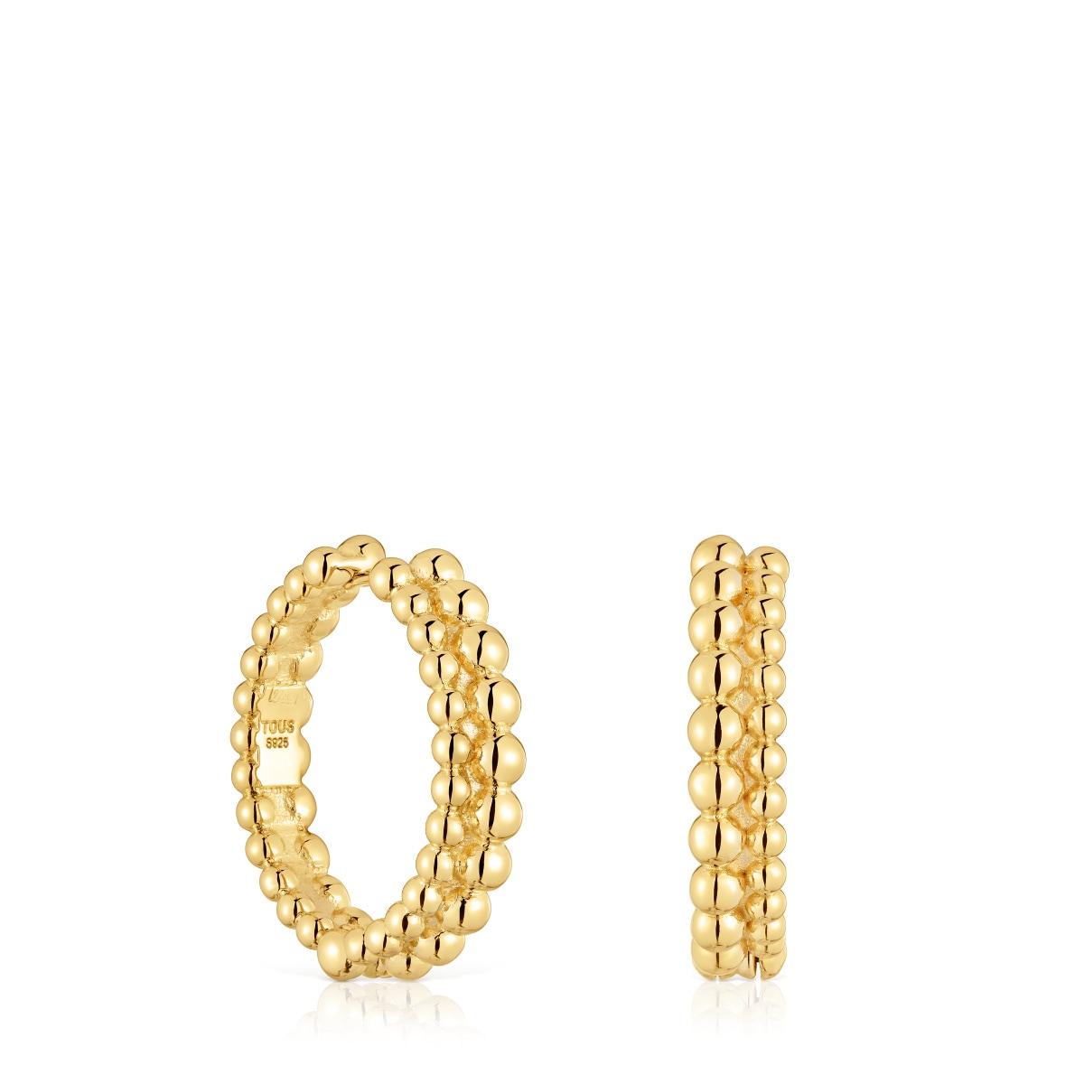 Double Hoop earrings with 18kt gold plating over silver Gloss