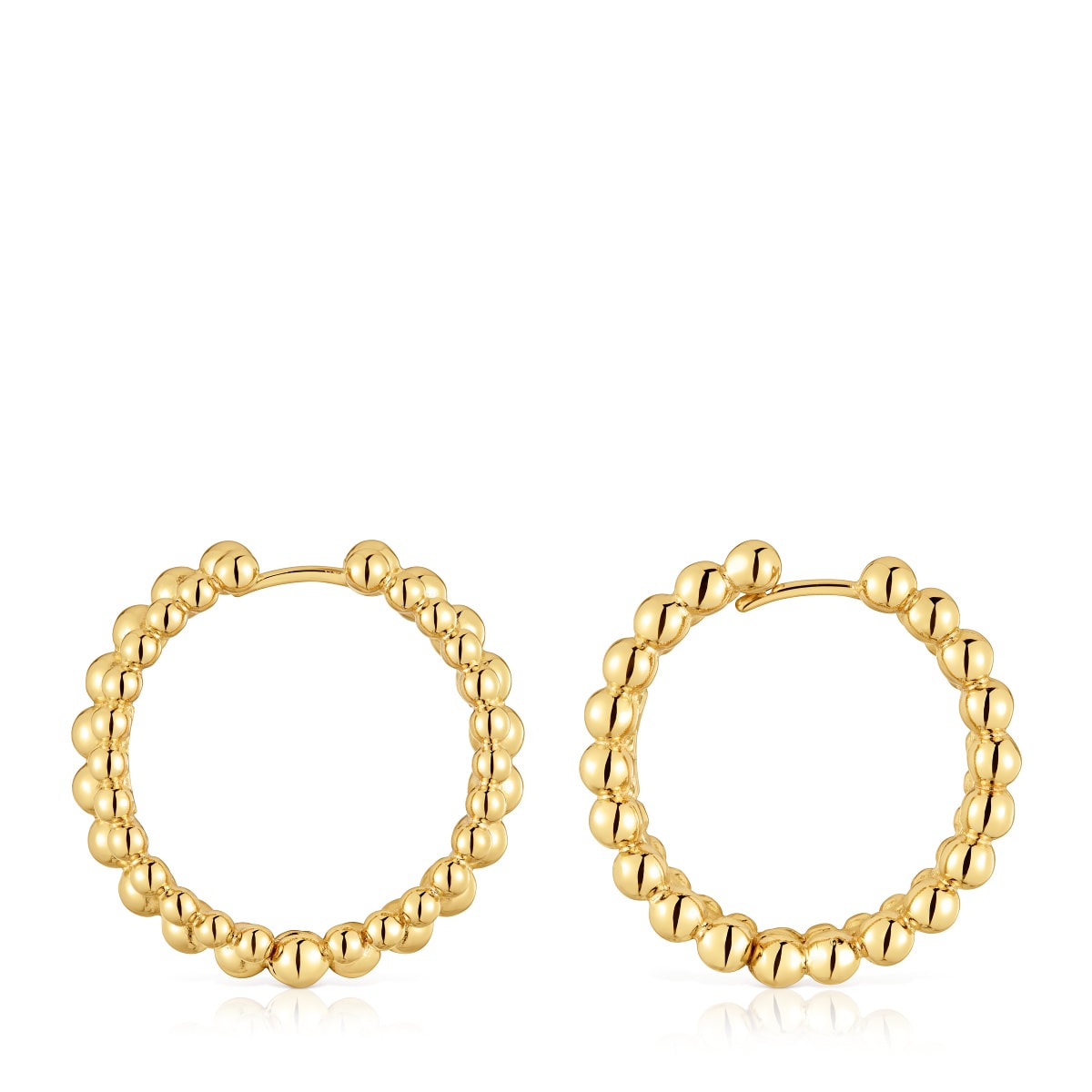 Double Hoop earrings with 18kt gold plating over silver Gloss