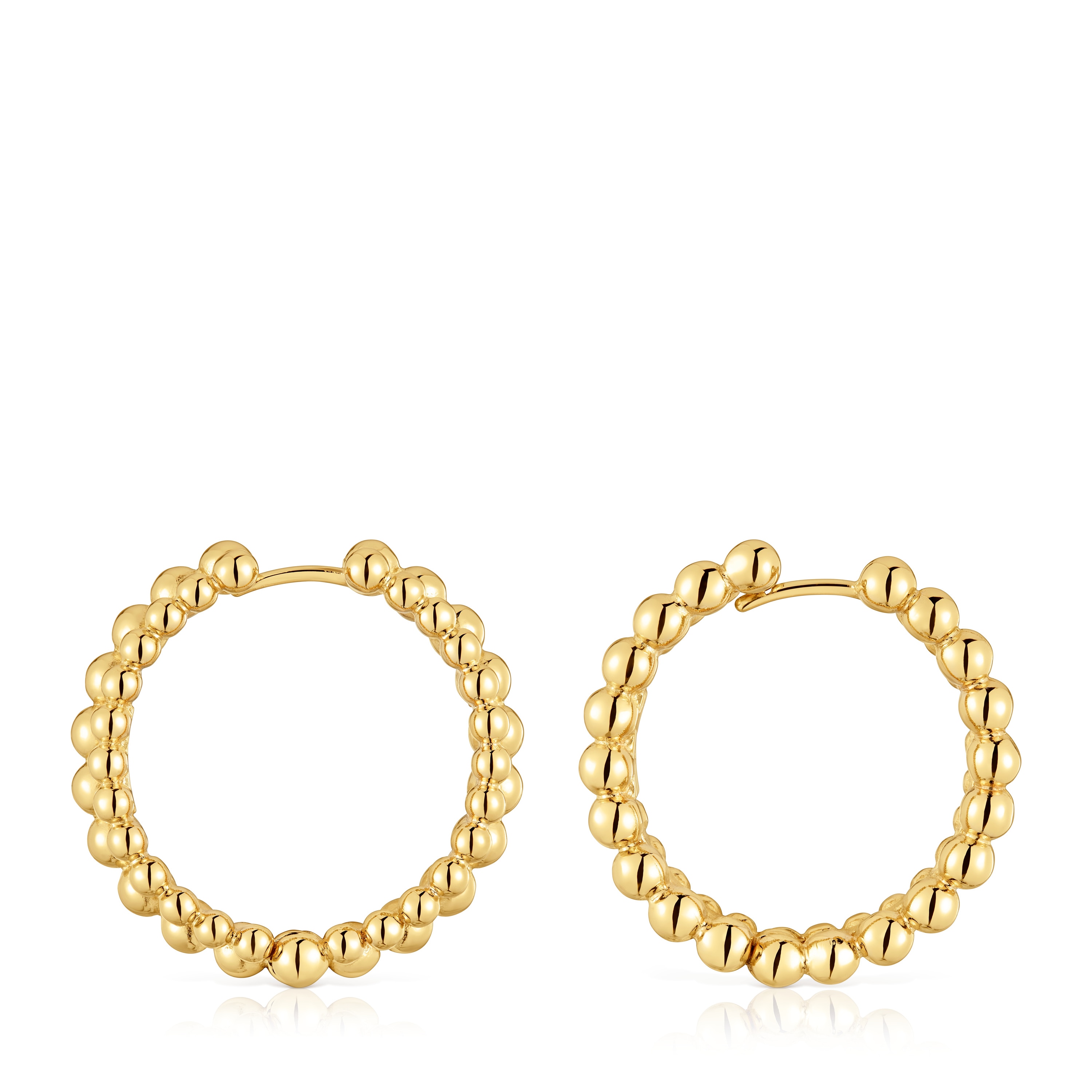 Pendientes de aro doble con baño de oro de 18 kt sobre plata Gloss