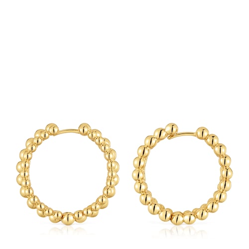 Double Hoop earrings with 18kt gold plating over silver Gloss