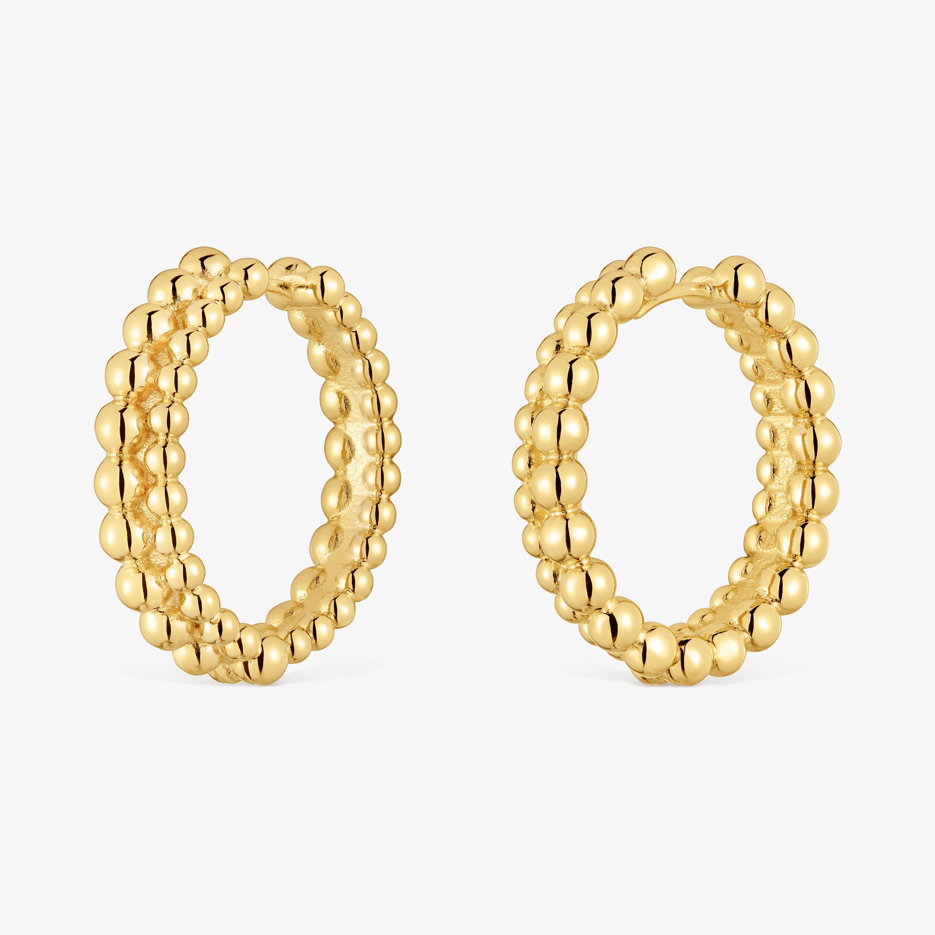 Double Hoop earrings with 18K gold vermeil Gloss