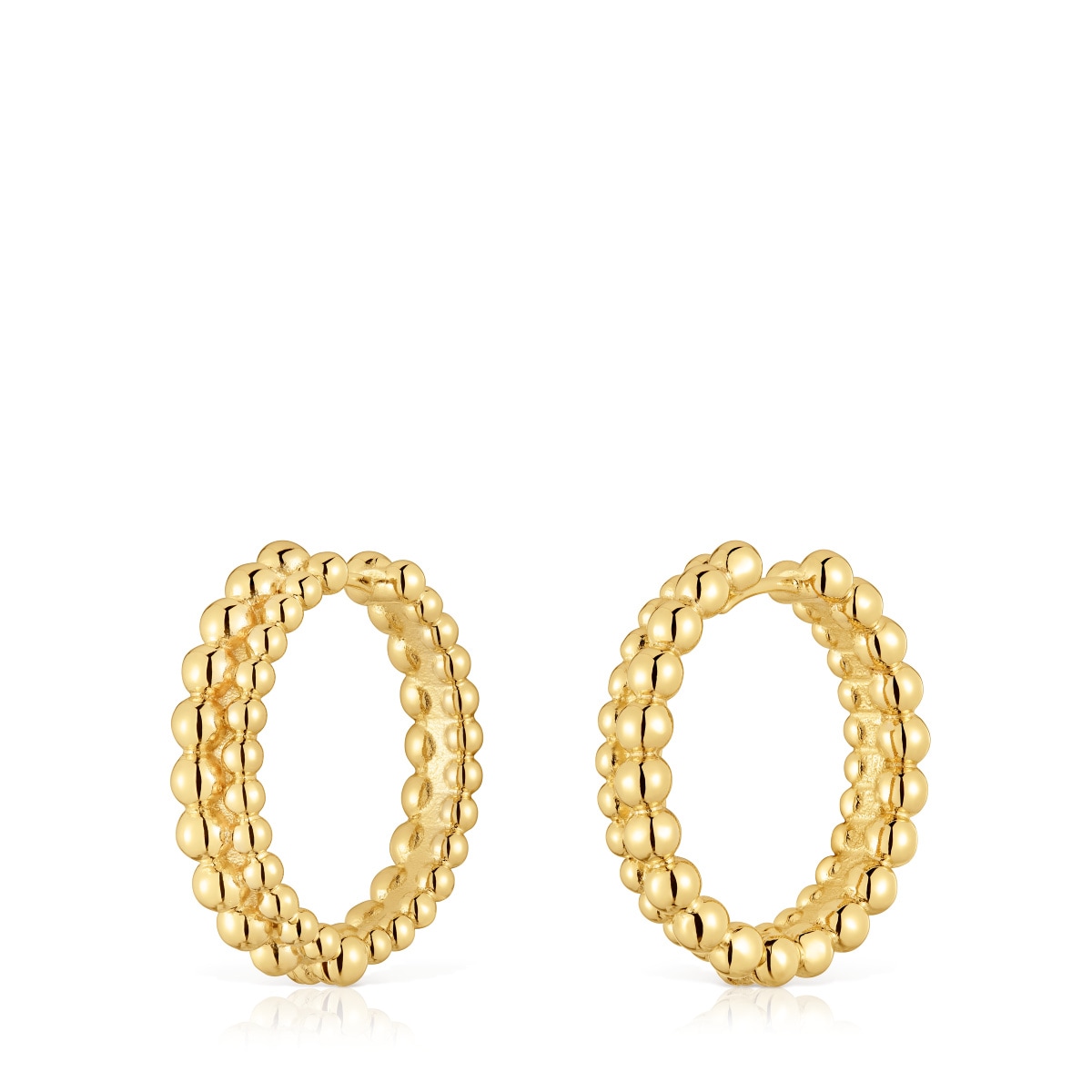 Double Hoop earrings with 18kt gold plating over silver Gloss