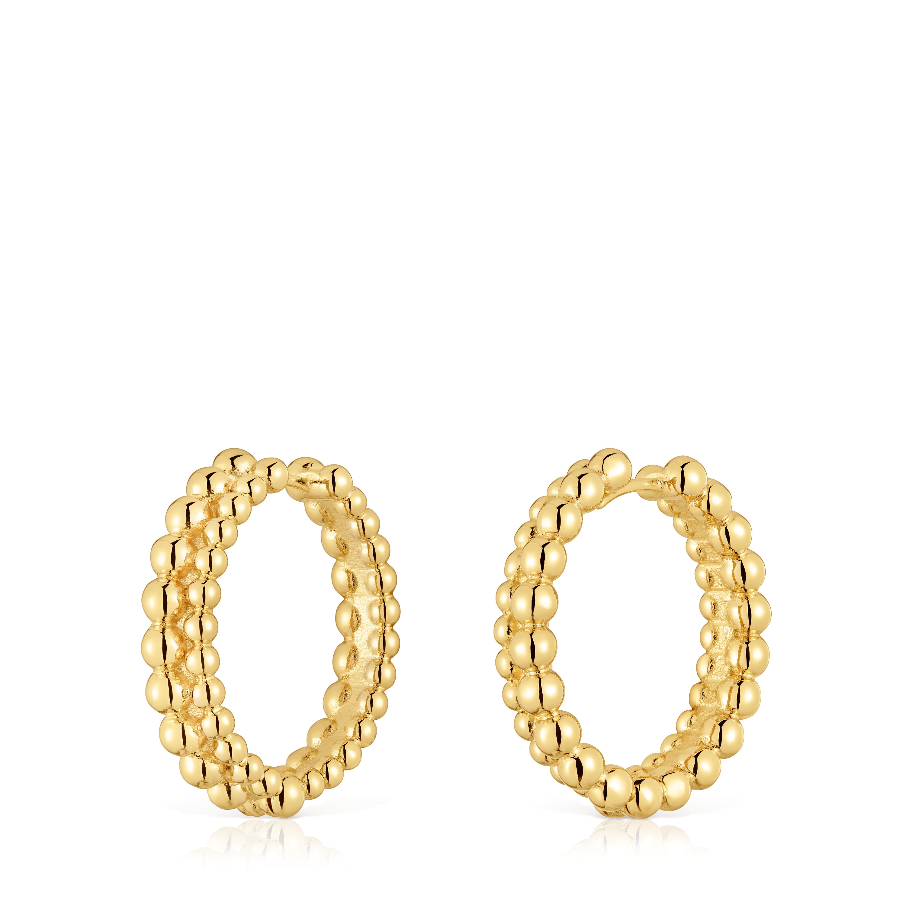 Pendientes de aro doble con baño de oro de 18 kt sobre plata Gloss