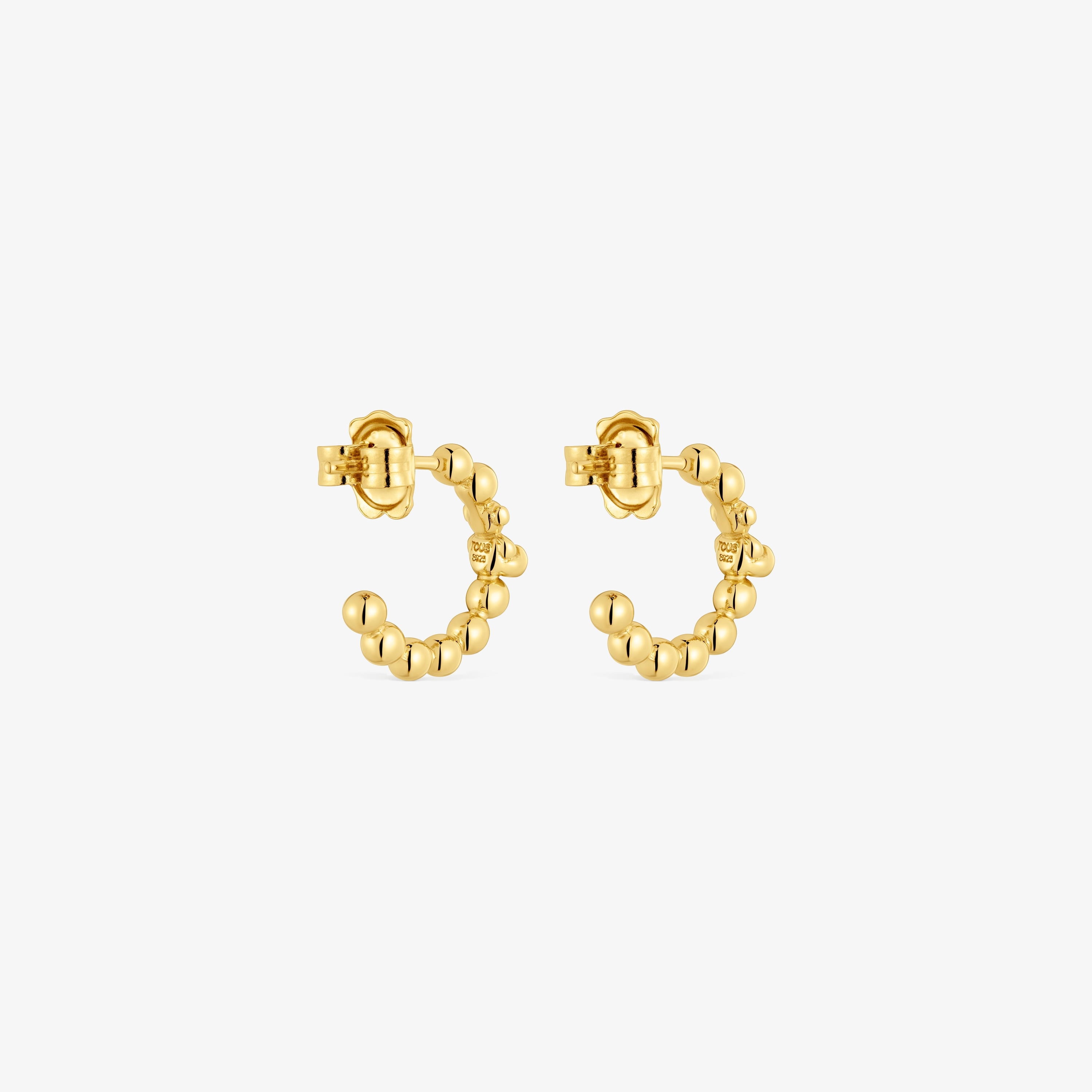 Hoop earrings with 18K gold vermeil and bear motif Gloss