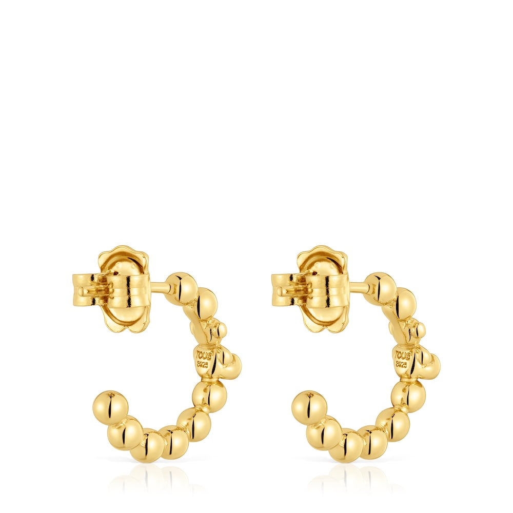 Hoop earrings with 18kt gold plating over silver and bear motif Gloss Hoop earrings with 18kt gold plating over silver and bear motif Gloss