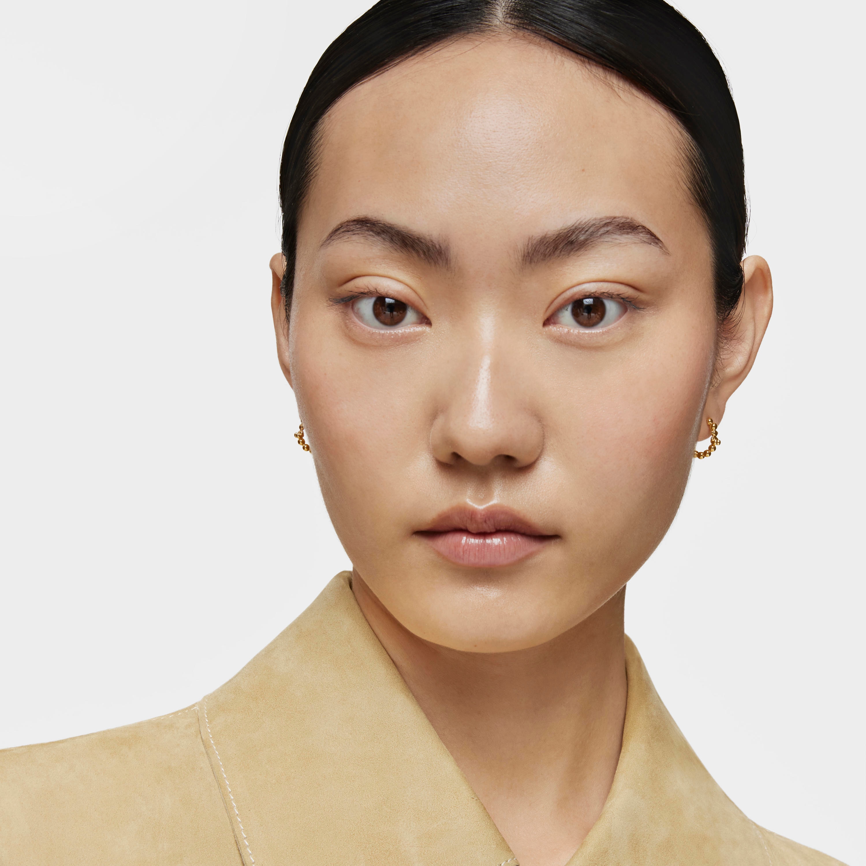 Hoop earrings with 18K gold vermeil and bear motif Gloss