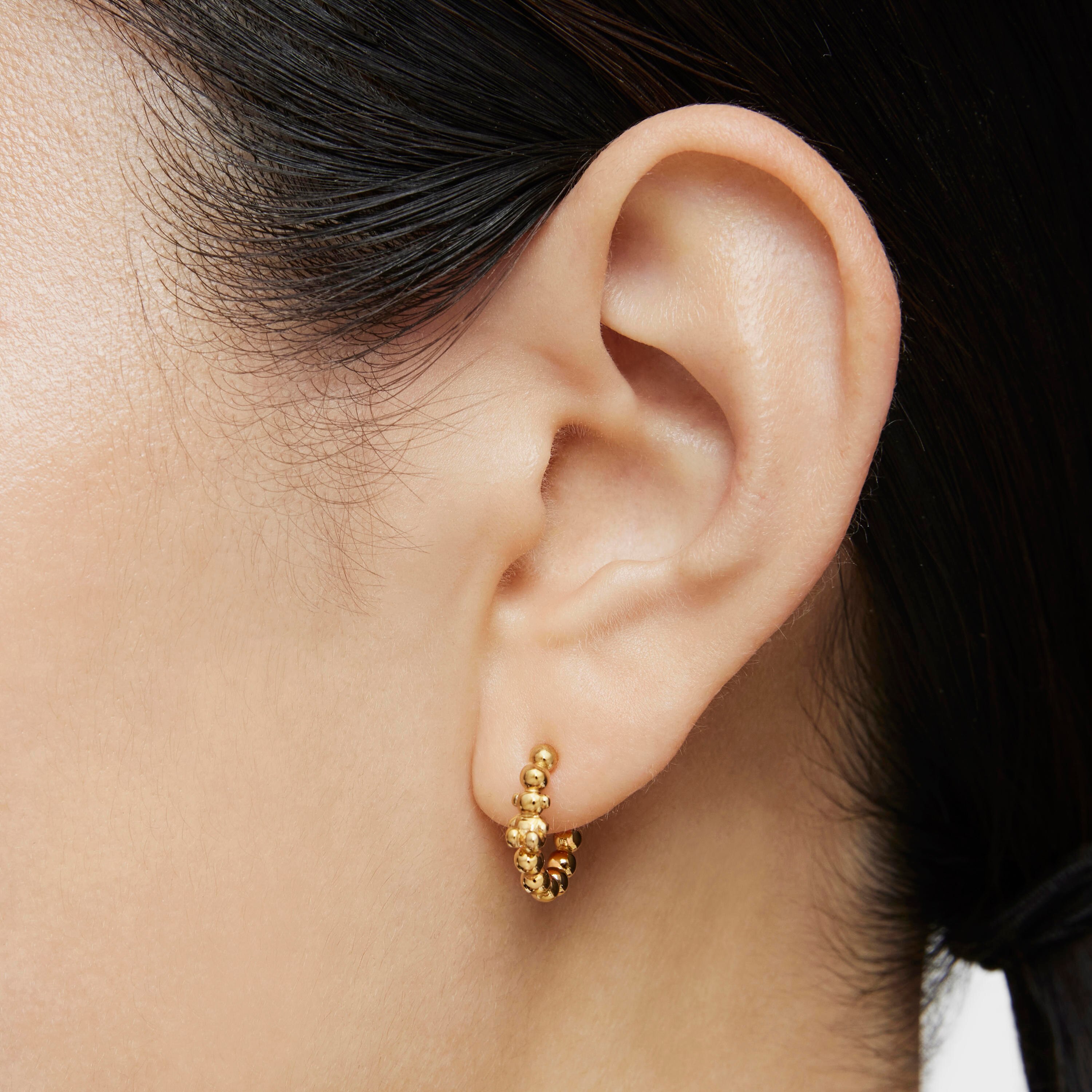 Hoop earrings with 18K gold vermeil and bear motif Gloss