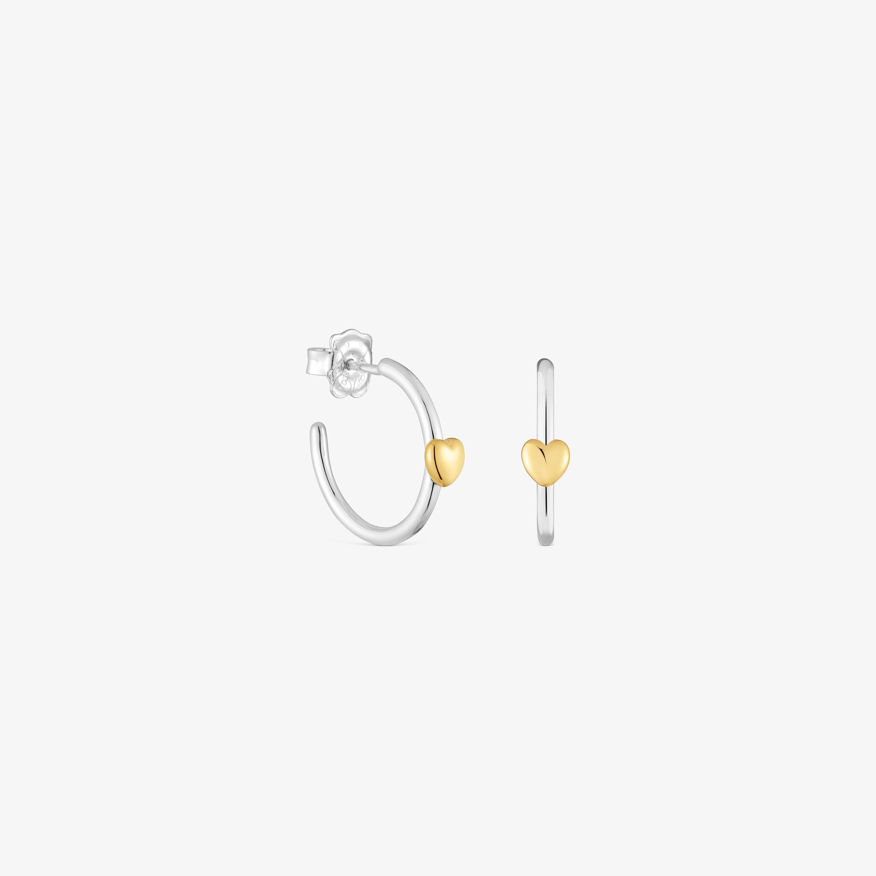 Two-tone heart Hoop earrings My Other Half