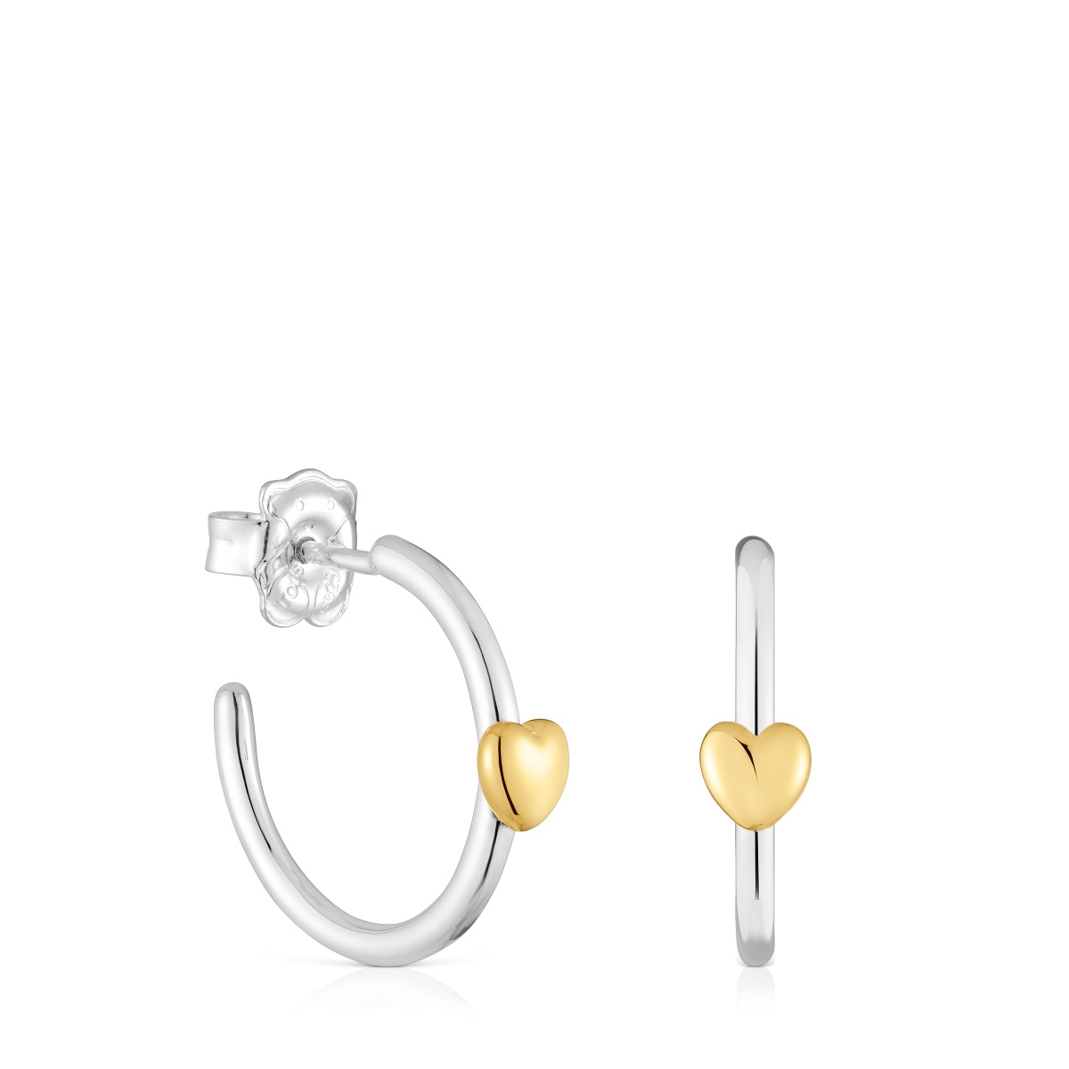 Two-tone heart Hoop earrings My Other Half