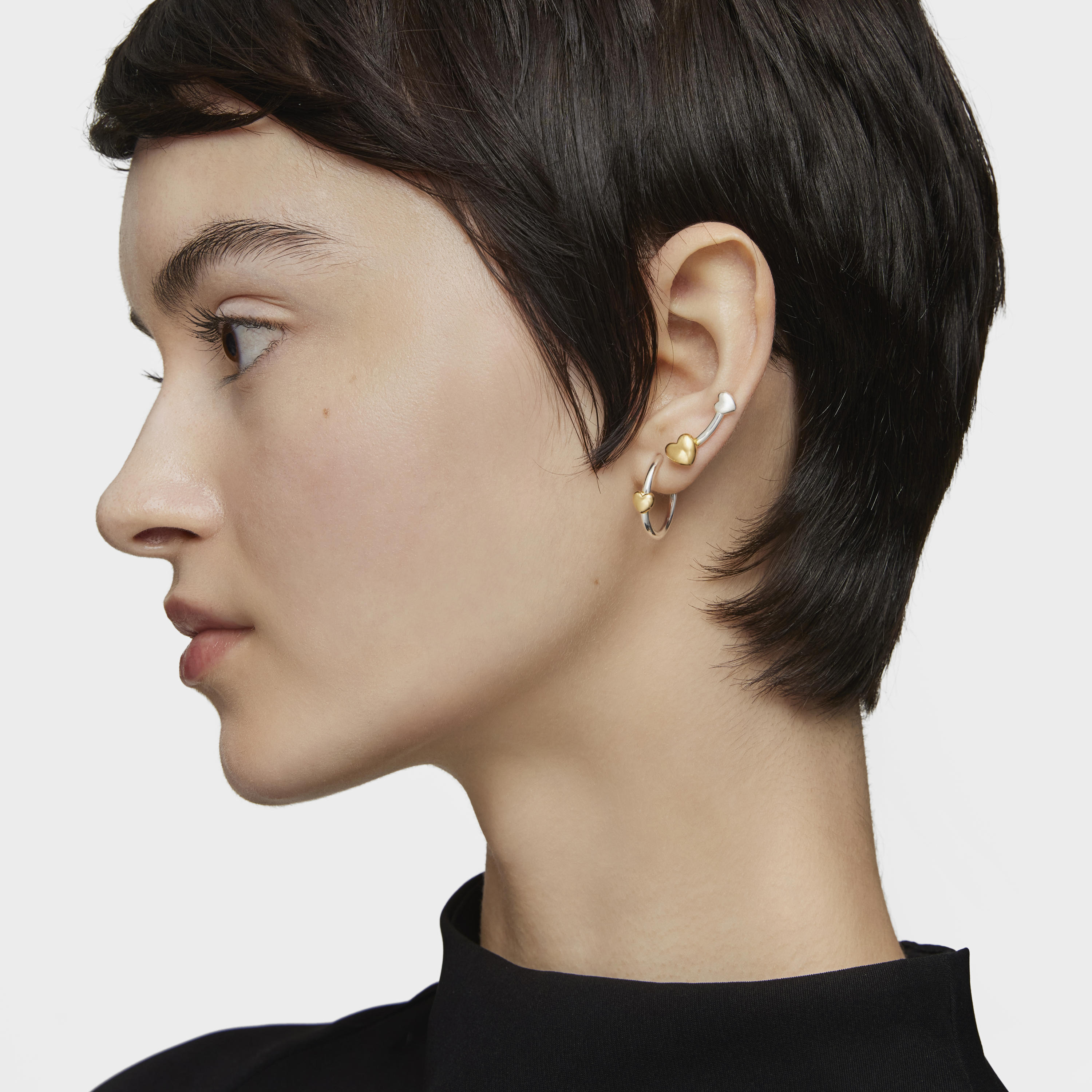 Two-tone heart Hoop earrings My Other Half