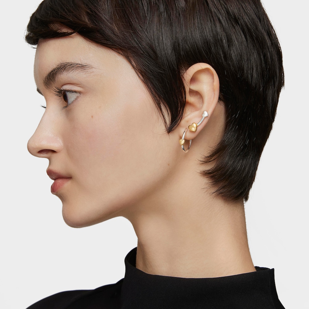 Two-tone heart Hoop earrings My Other Half image number 4