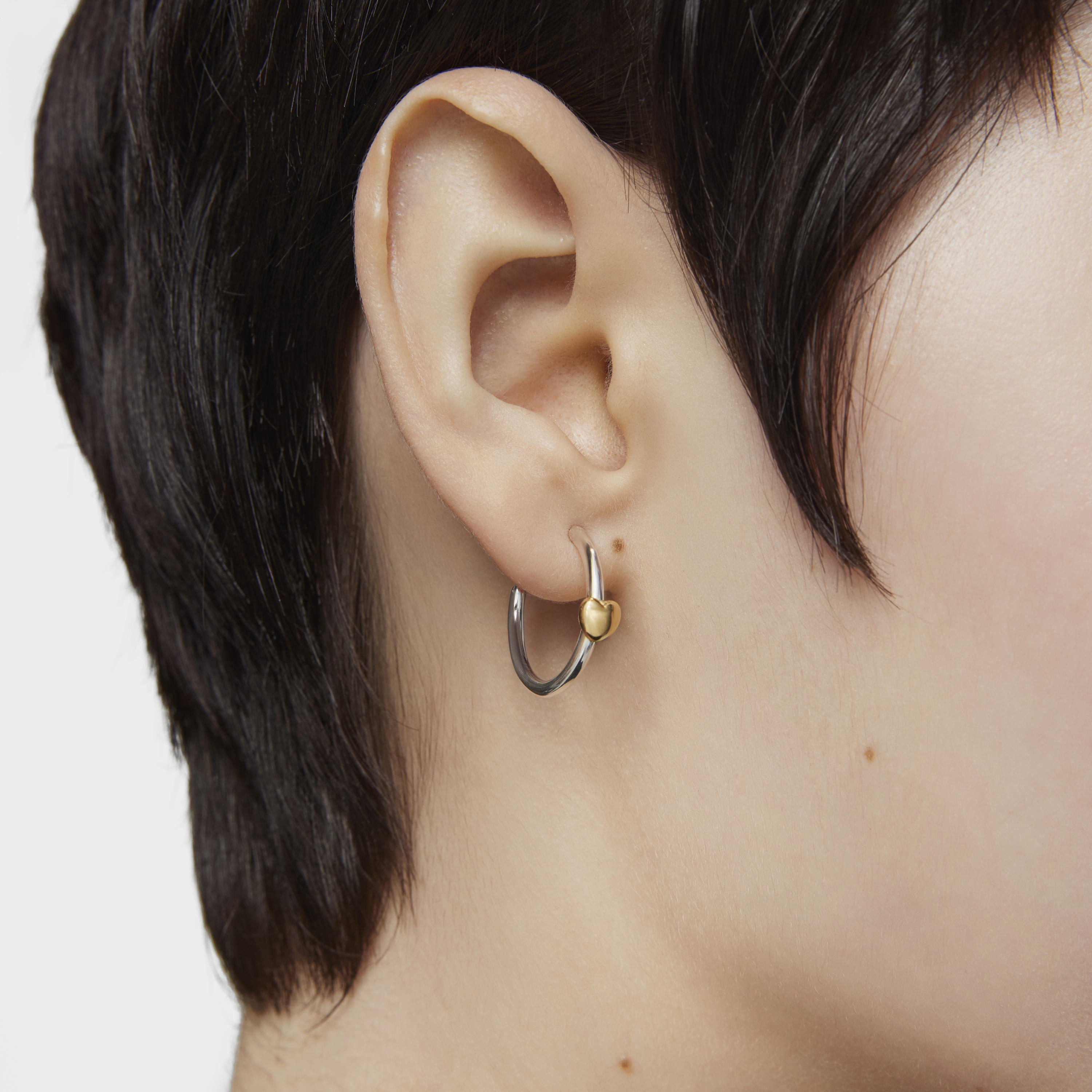 Two-tone heart Hoop earrings My Other Half