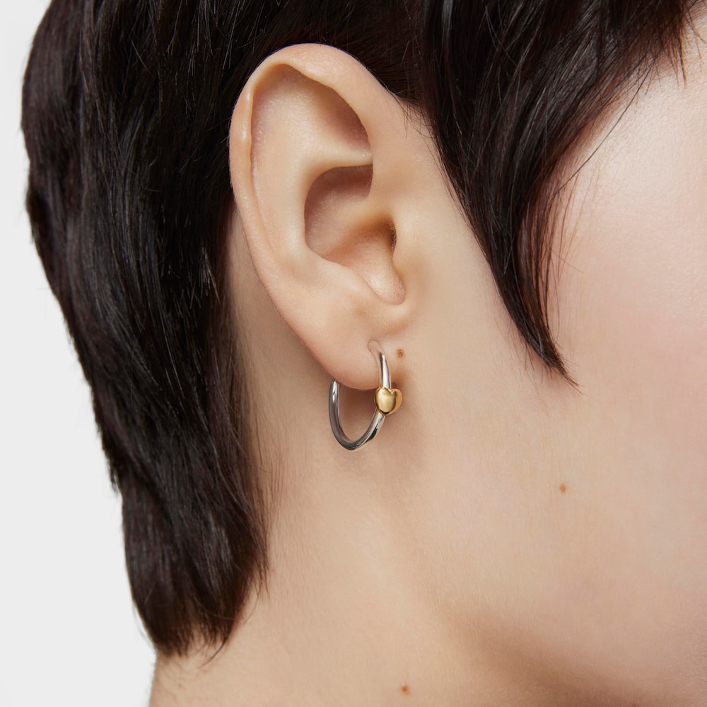 Two-tone heart Hoop earrings My Other Half image number 5