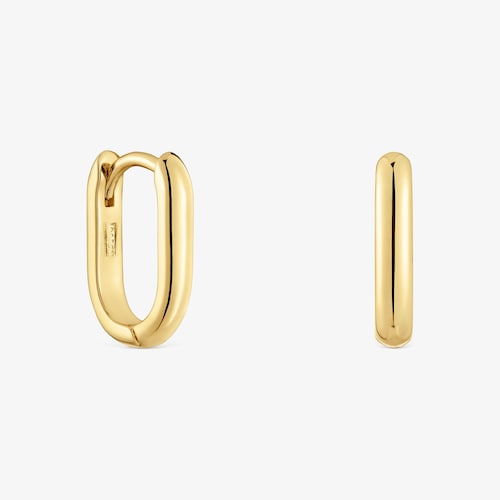 Arracades curtes amb bany d'or 18 kt sobre plata 12 mm Basics