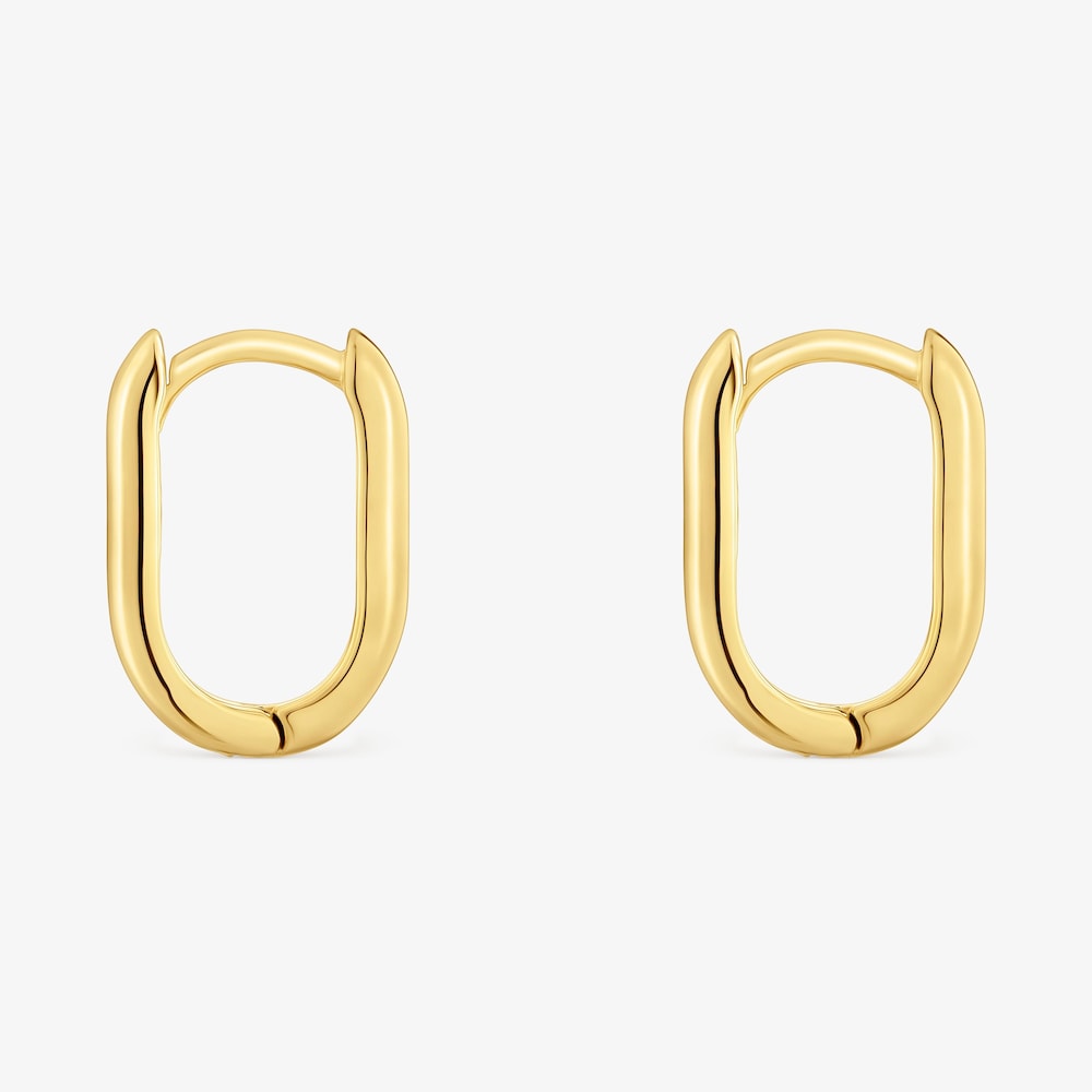 Kr&aacute;tk&eacute; Kruhov&eacute; n&aacute;u&scaron;nice o&nbsp;d&eacute;lce 12&nbsp;mm ze stř&iacute;bra pozlacen&eacute;ho 18kar&aacute;tov&yacute;m zlatem TOUS Basics